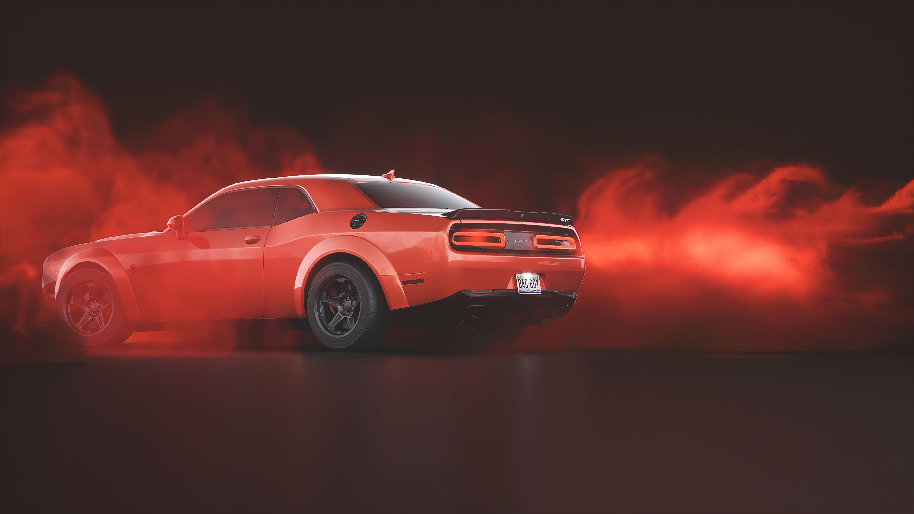 3840x2160 Red Dodge Challenger Demon SRT Rear, HD Cars, 4k Wallpaper, Image, Background, Photo and Picture, Desktop