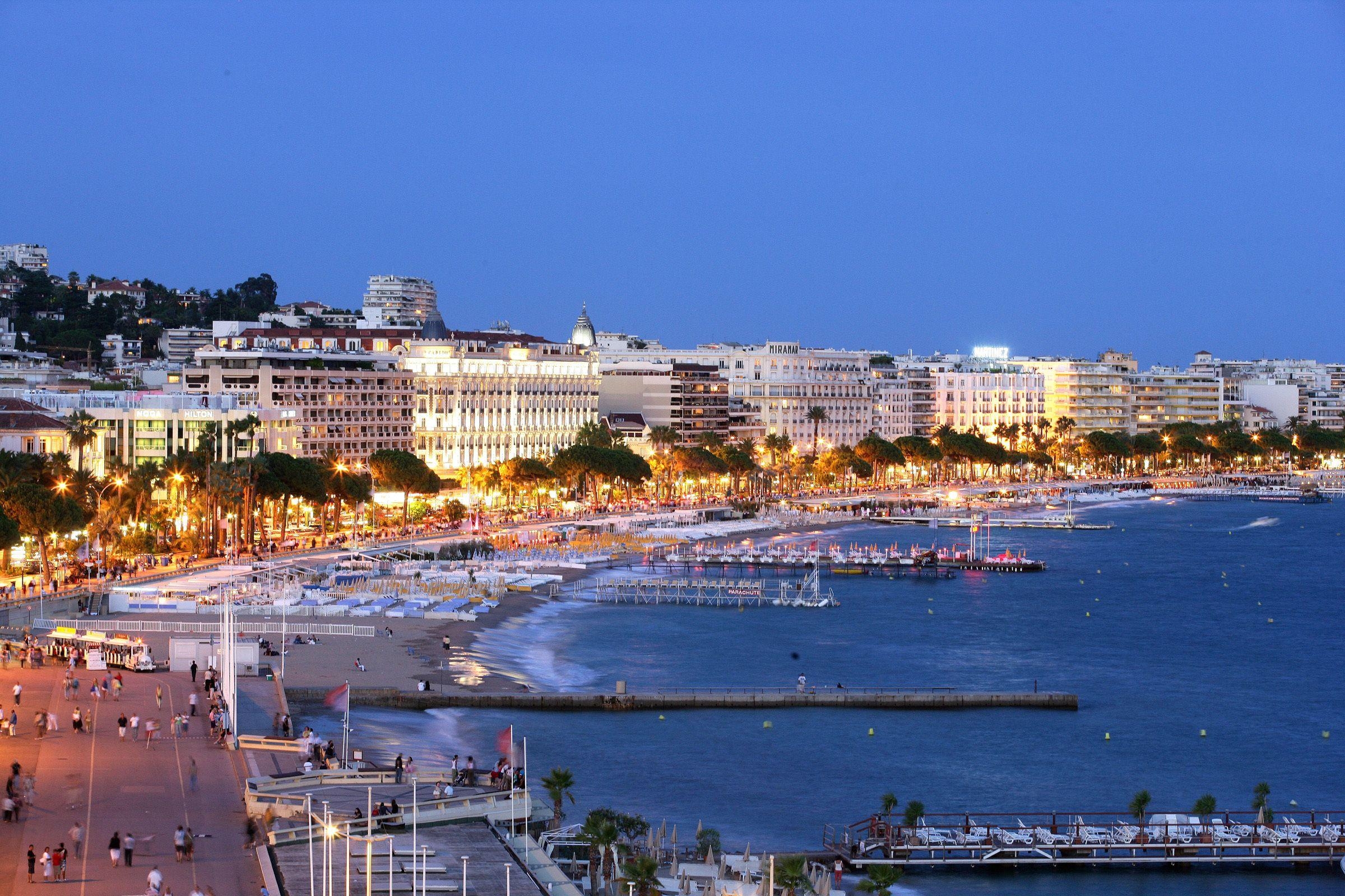 2400x1600 Evening lights in Cannes, France wallpaper and image, Desktop