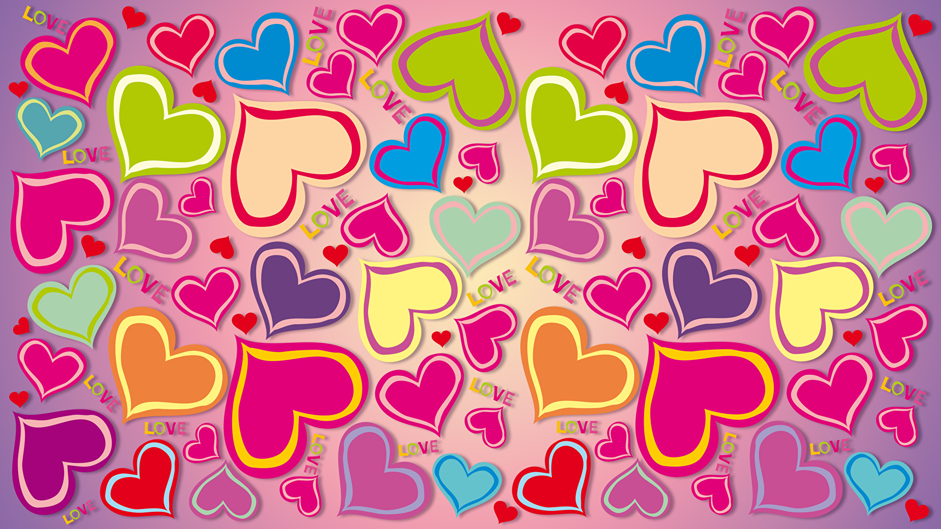 1920x1080 Desktop Wallpaper Heart colorful rainbow gradient, Desktop