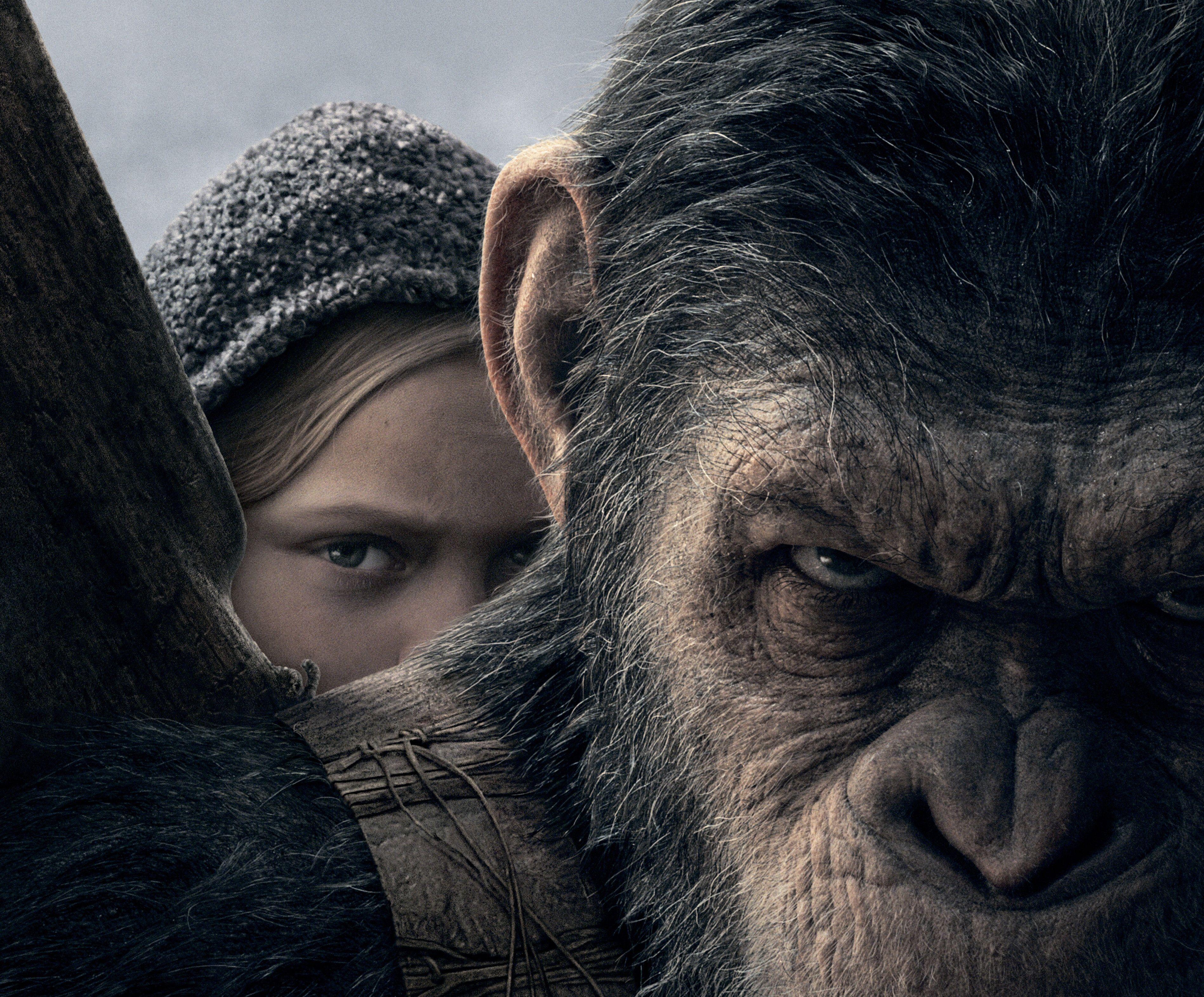 3800x3150 Wallpaper War for the Planet of the Apes, Caesar, Amiah Miller, 4K, Desktop