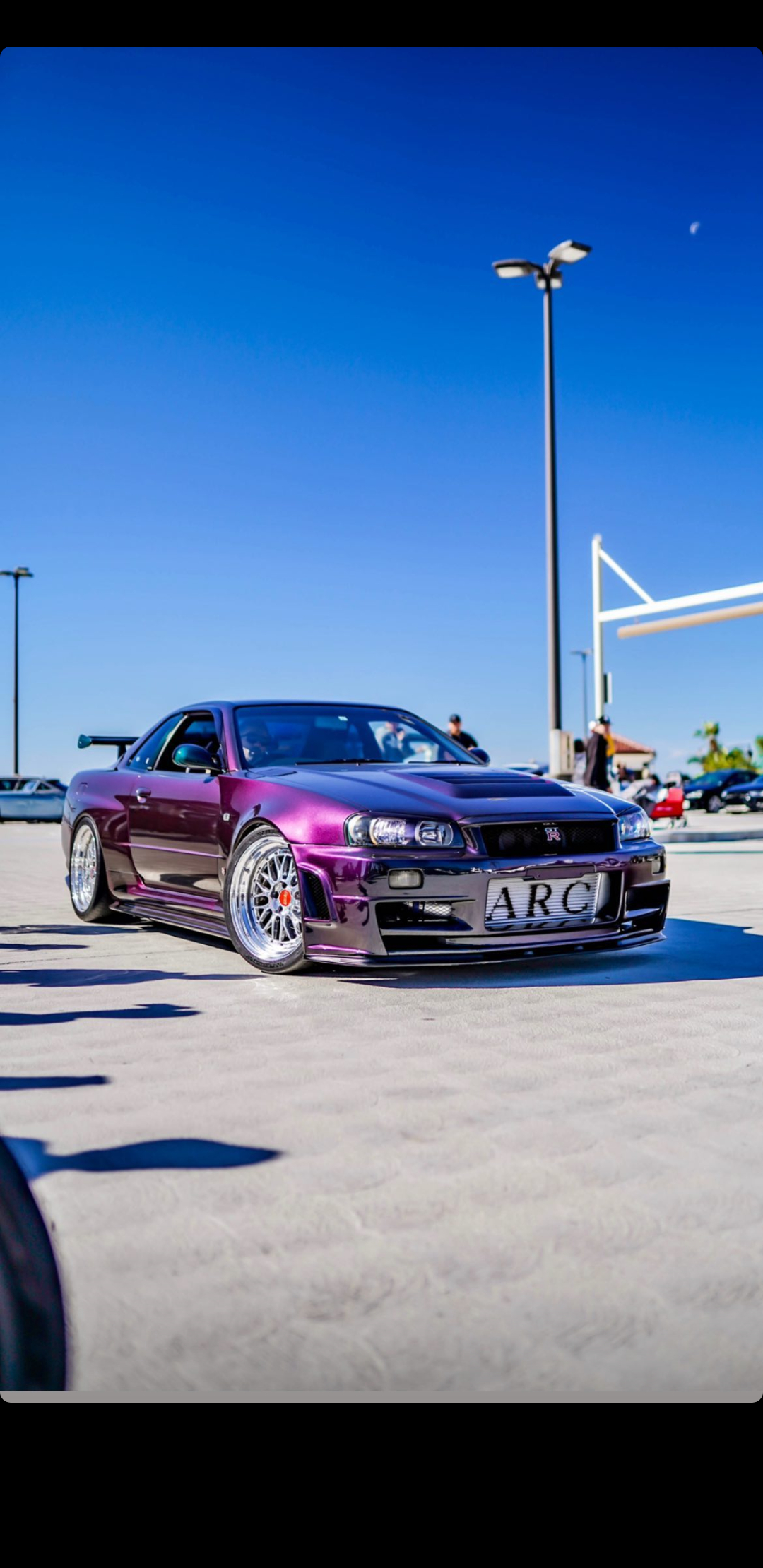 1080x2220 Nissan GT R34 In Midnight Purple On BBS, Phone