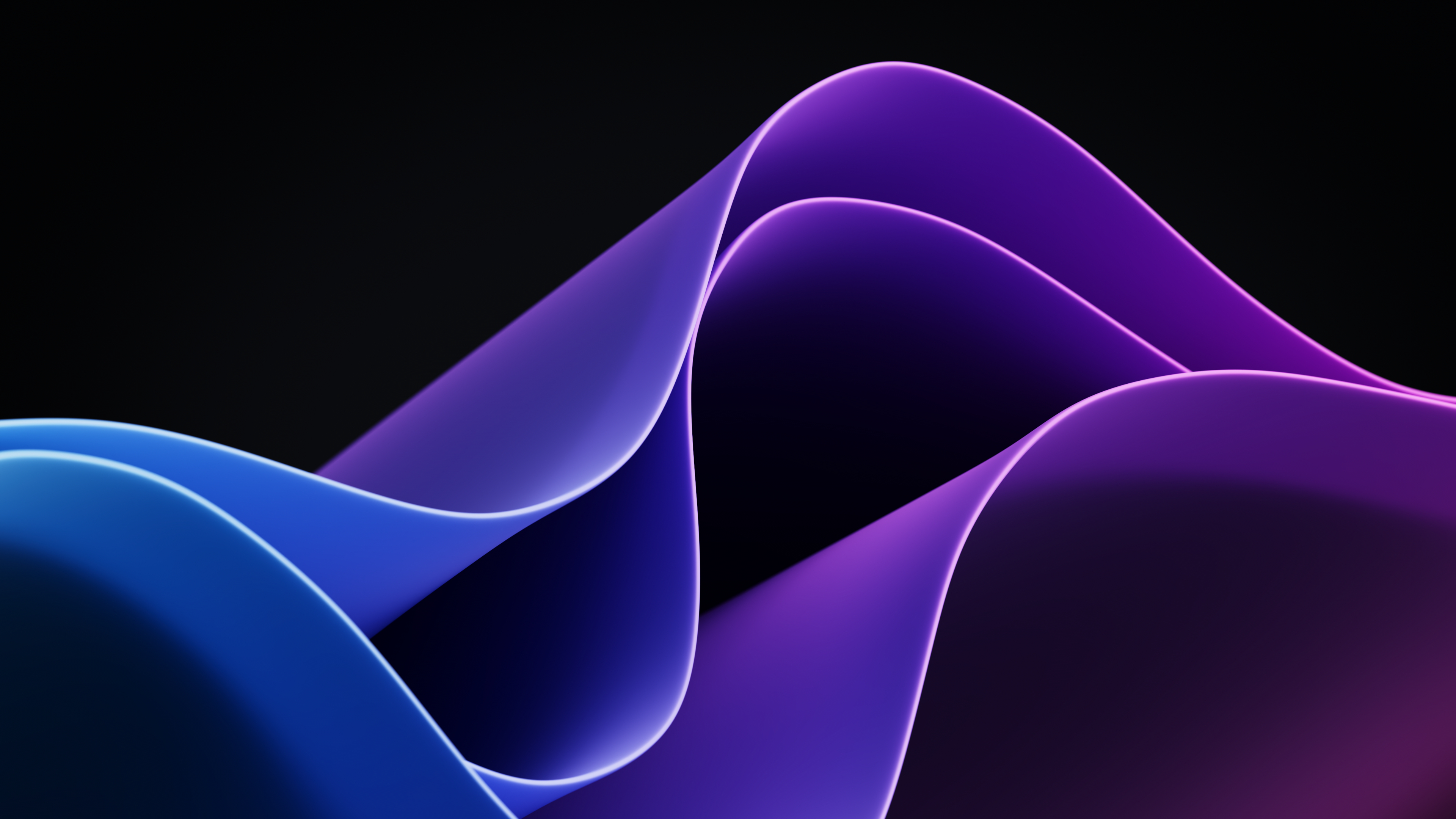 3840x2160 Waves Wallpaper 4K, Purple, Windows Dark Mode, Desktop