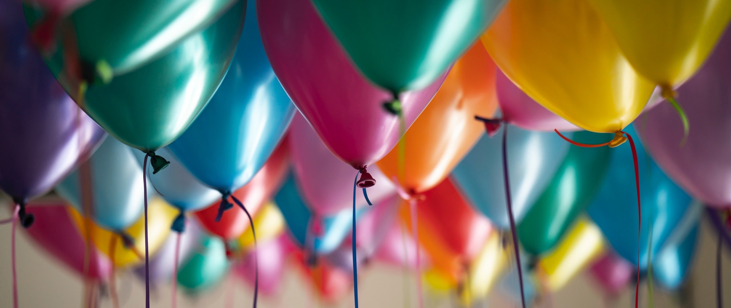 2560x1080 Colorful balloons Wallpaper 4K, Birthday, Decoration, Party, 5K, Dual Screen