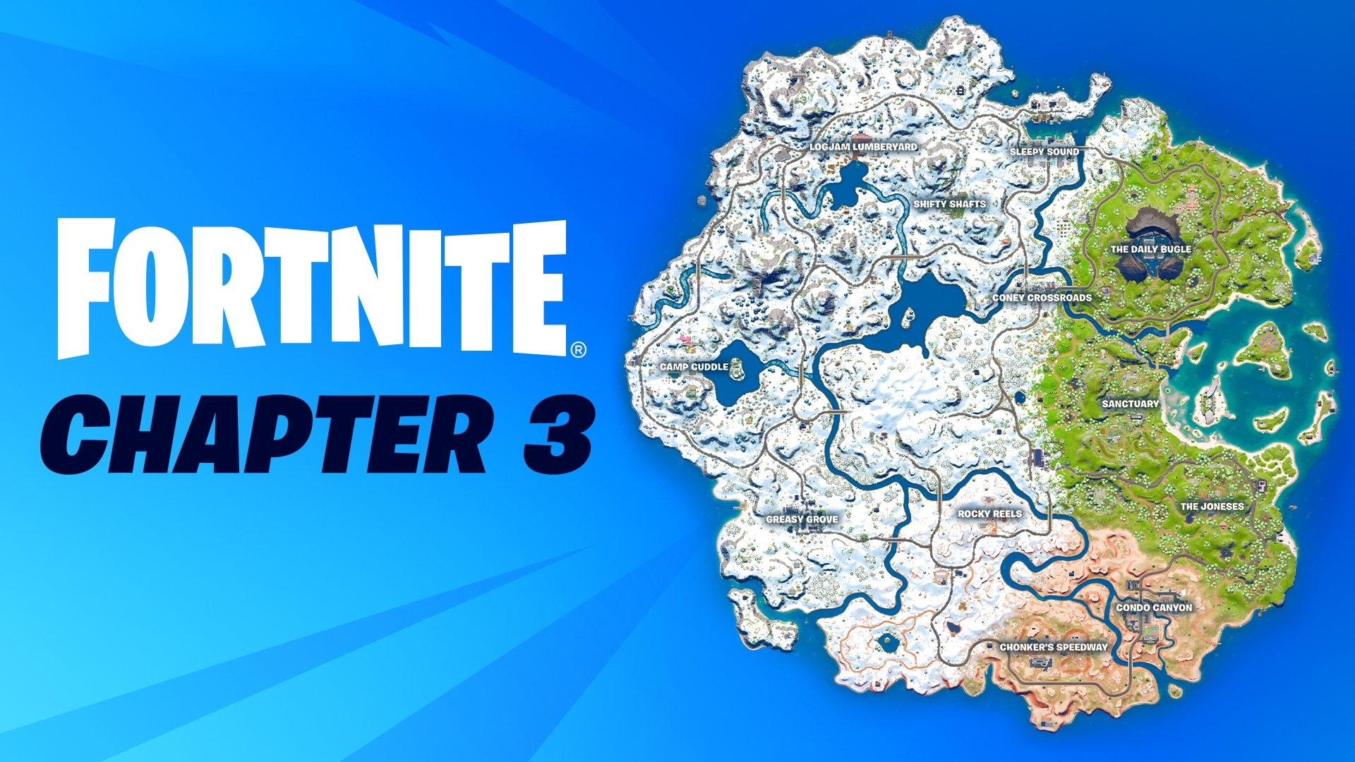 1920x1080 Fortnite Chapter season 1 map and POIs, Desktop