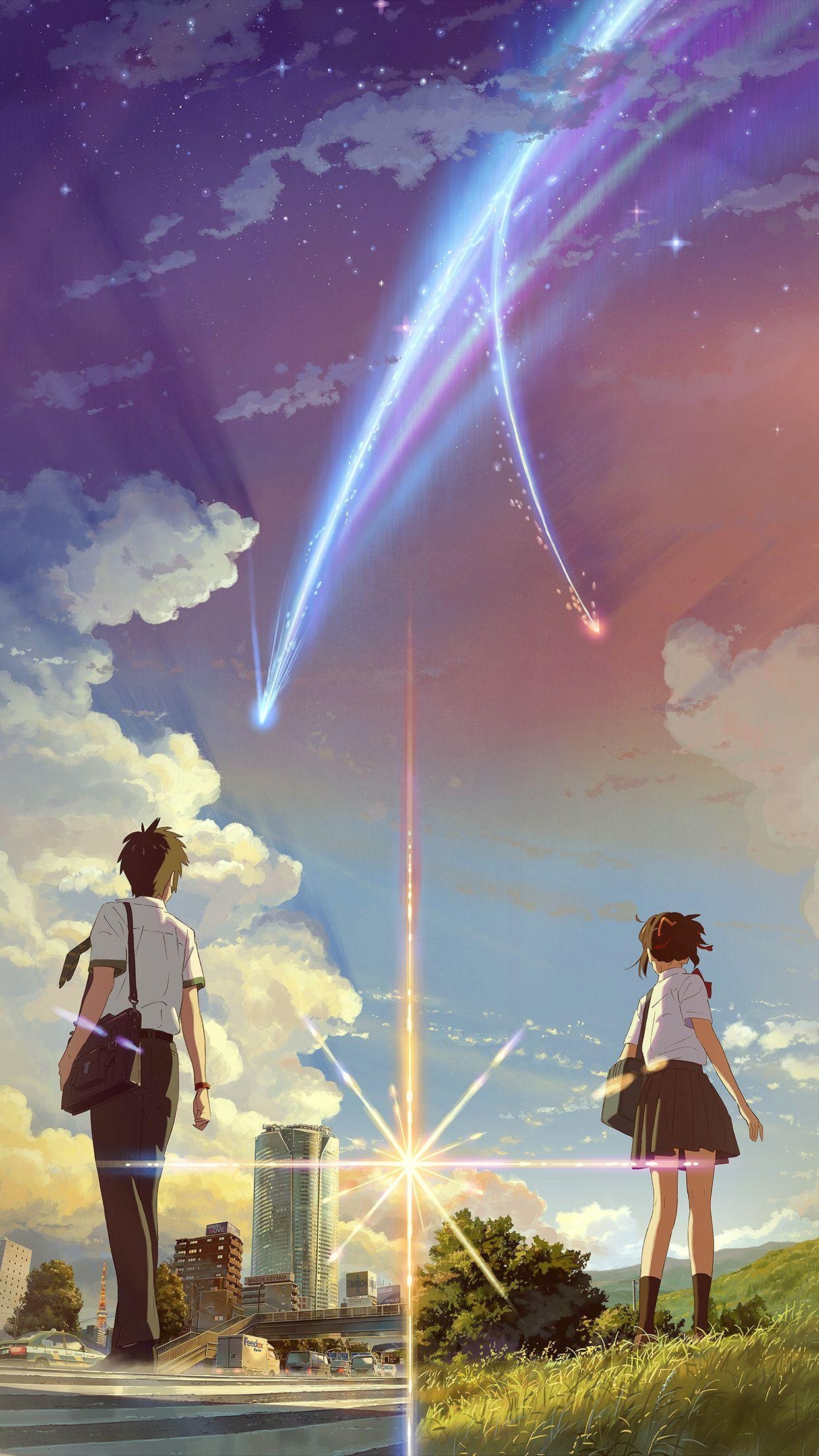 1250x2210 Boy And Girl Anime Art Spring Cute Flare Android Wallpaper, Phone