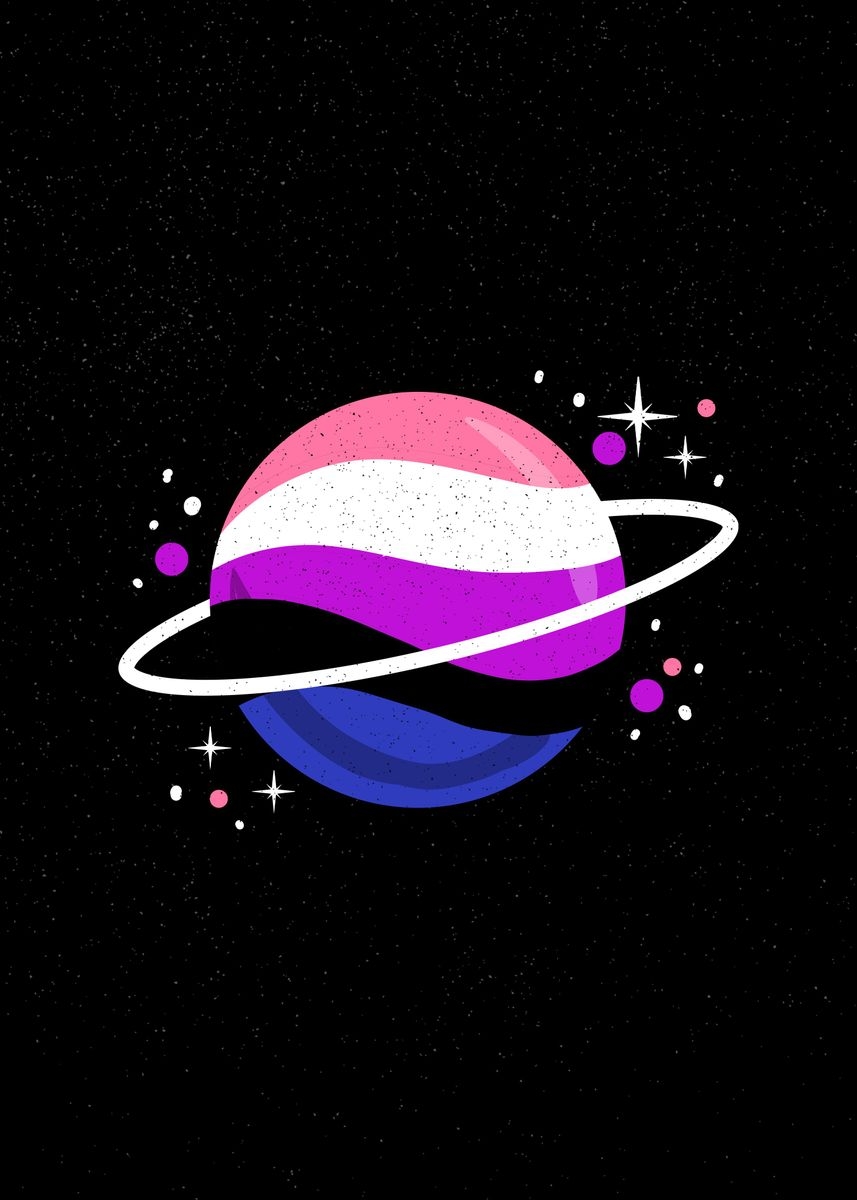 860x1200 Genderfluid Pride Planet' Poster, Phone