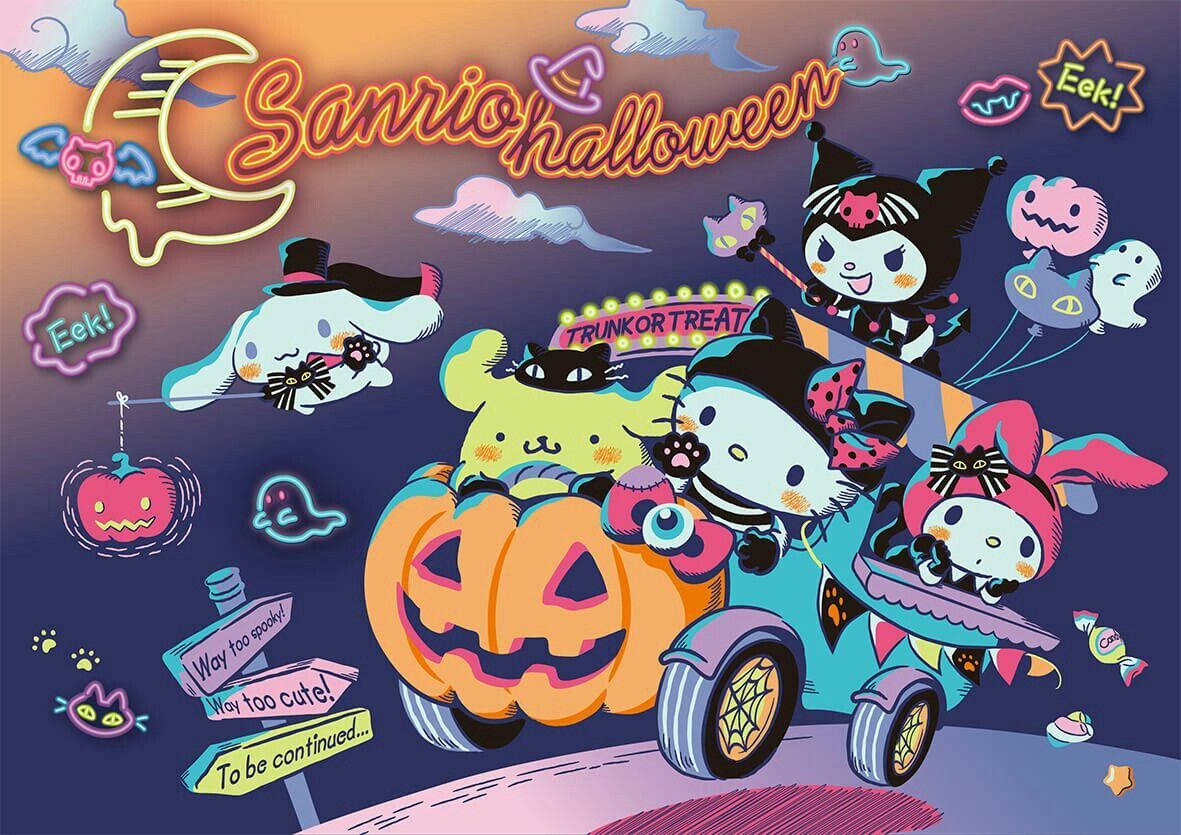 1190x840 Download Hello Kitty Halloween Pumpkin Car Wallpaper, Desktop