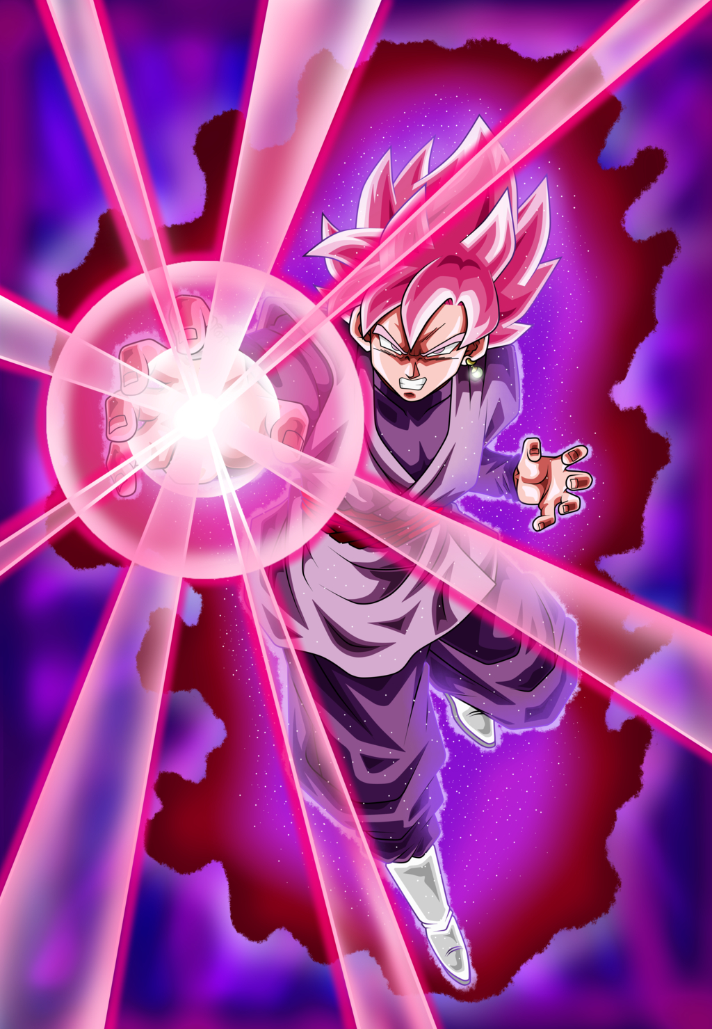 1030x1480 Free download Black Goku Super Saiyan Rose Poster, Phone