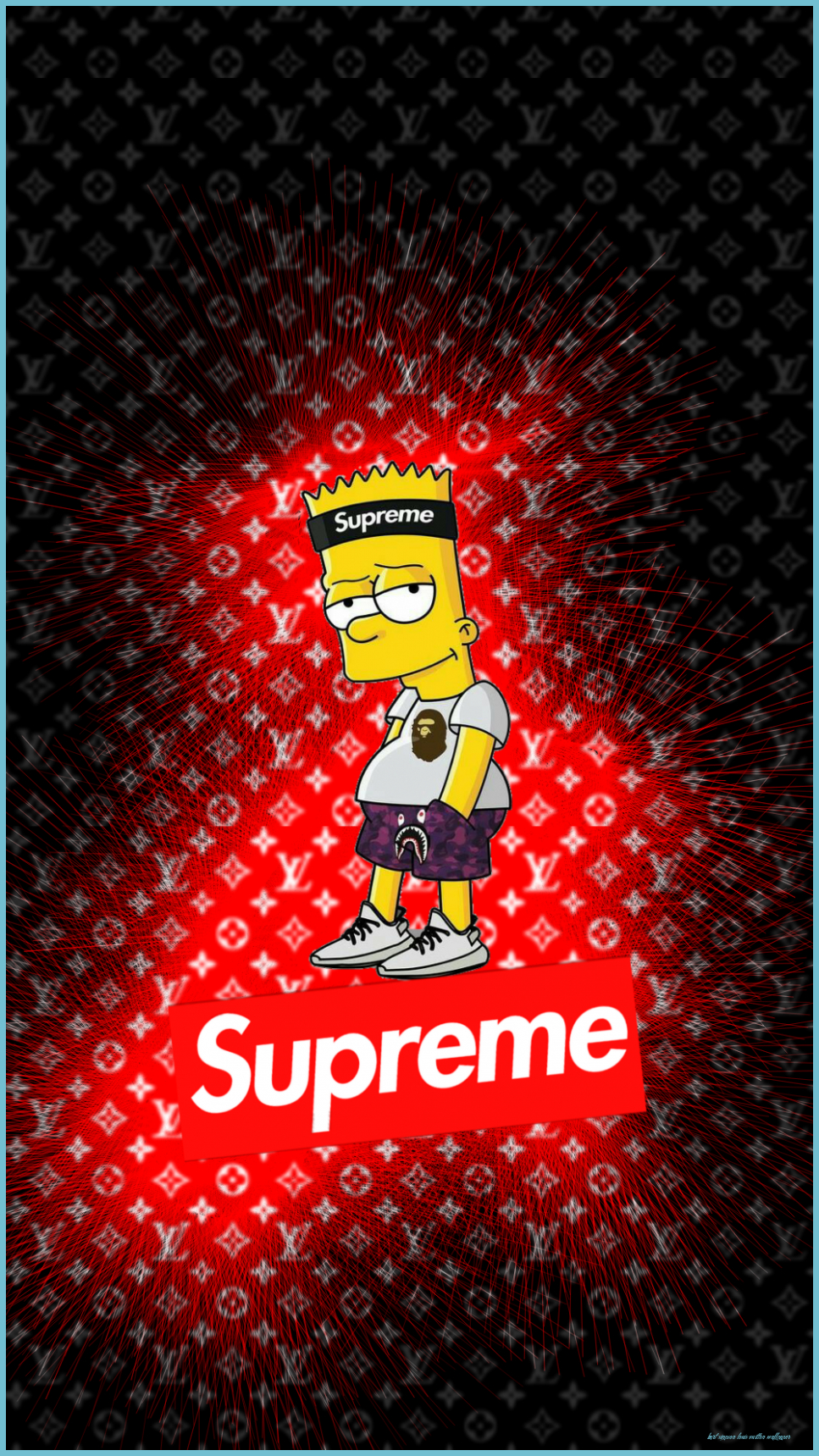 970x1720 Supreme Louis Vuitton Simpson Wallpaper, Phone