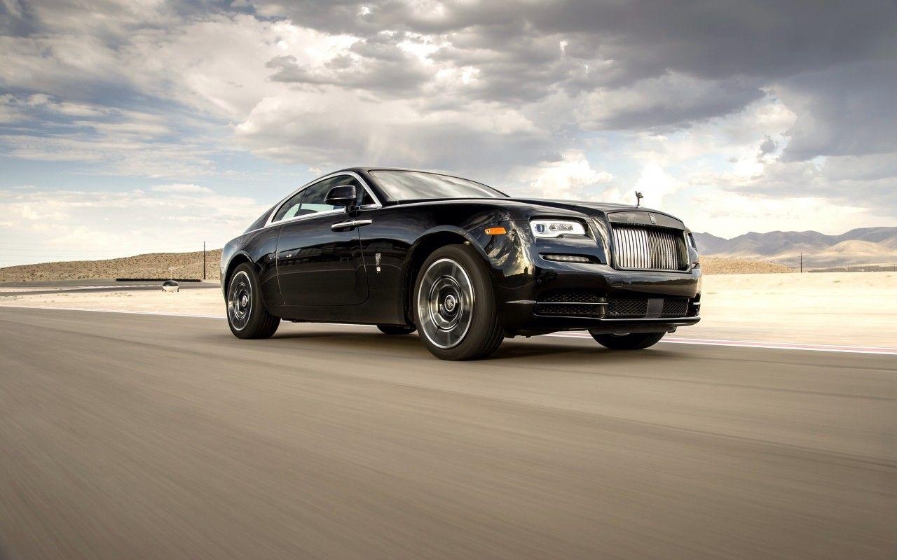 1280x800 Download  Rolls Royce Wraith, Black, Road, Side View, Clouds, Desktop