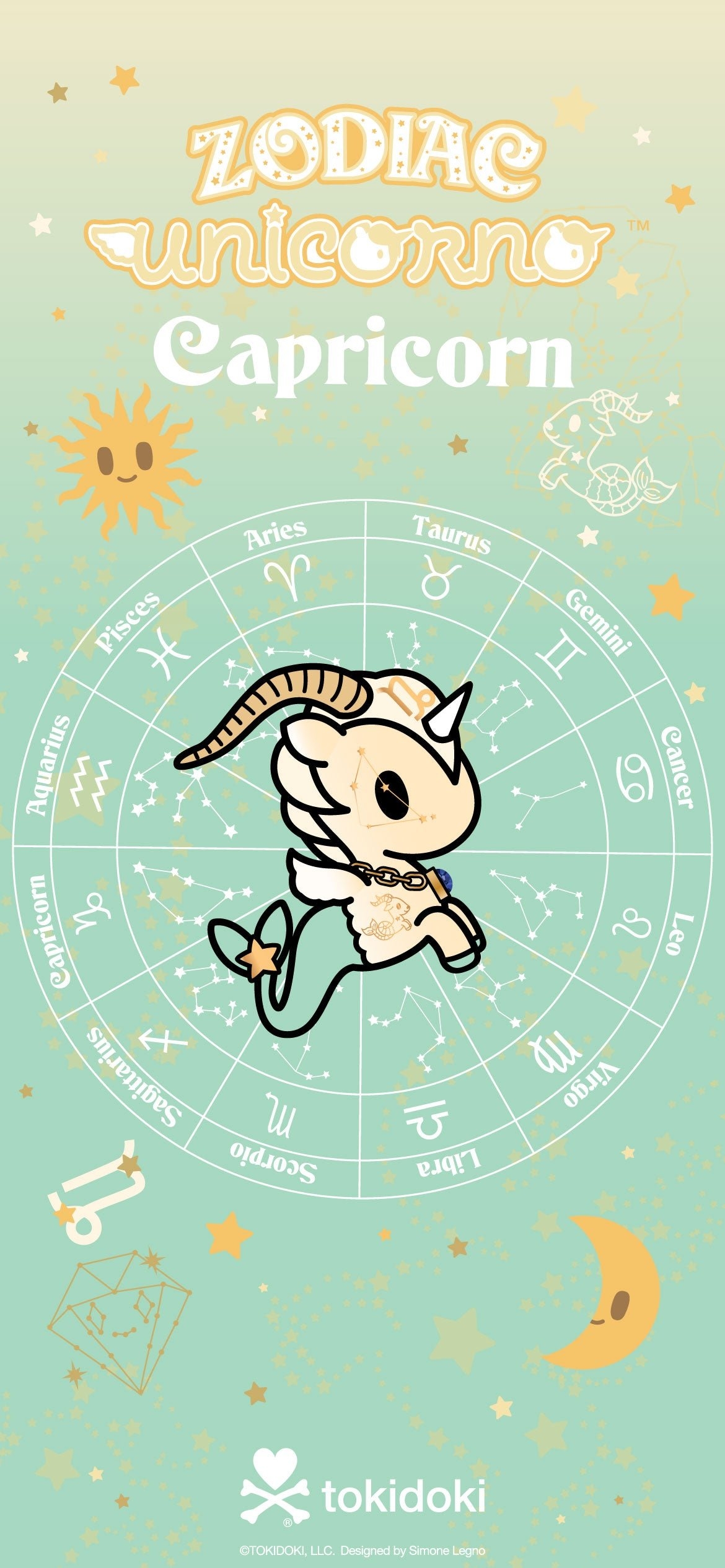 1170x2540 Zodiac Capricorn Unicorno, Phone