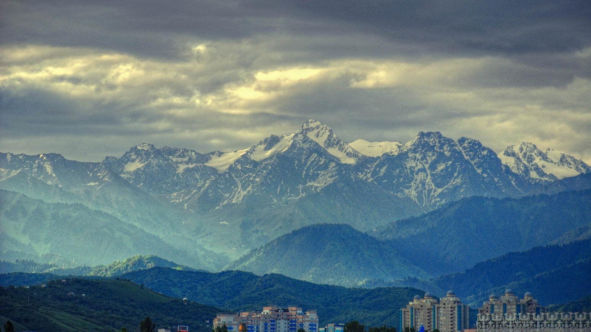 1920x1080 City By The Mountains In Kazakhstan - [1920 x 1080], Desktop