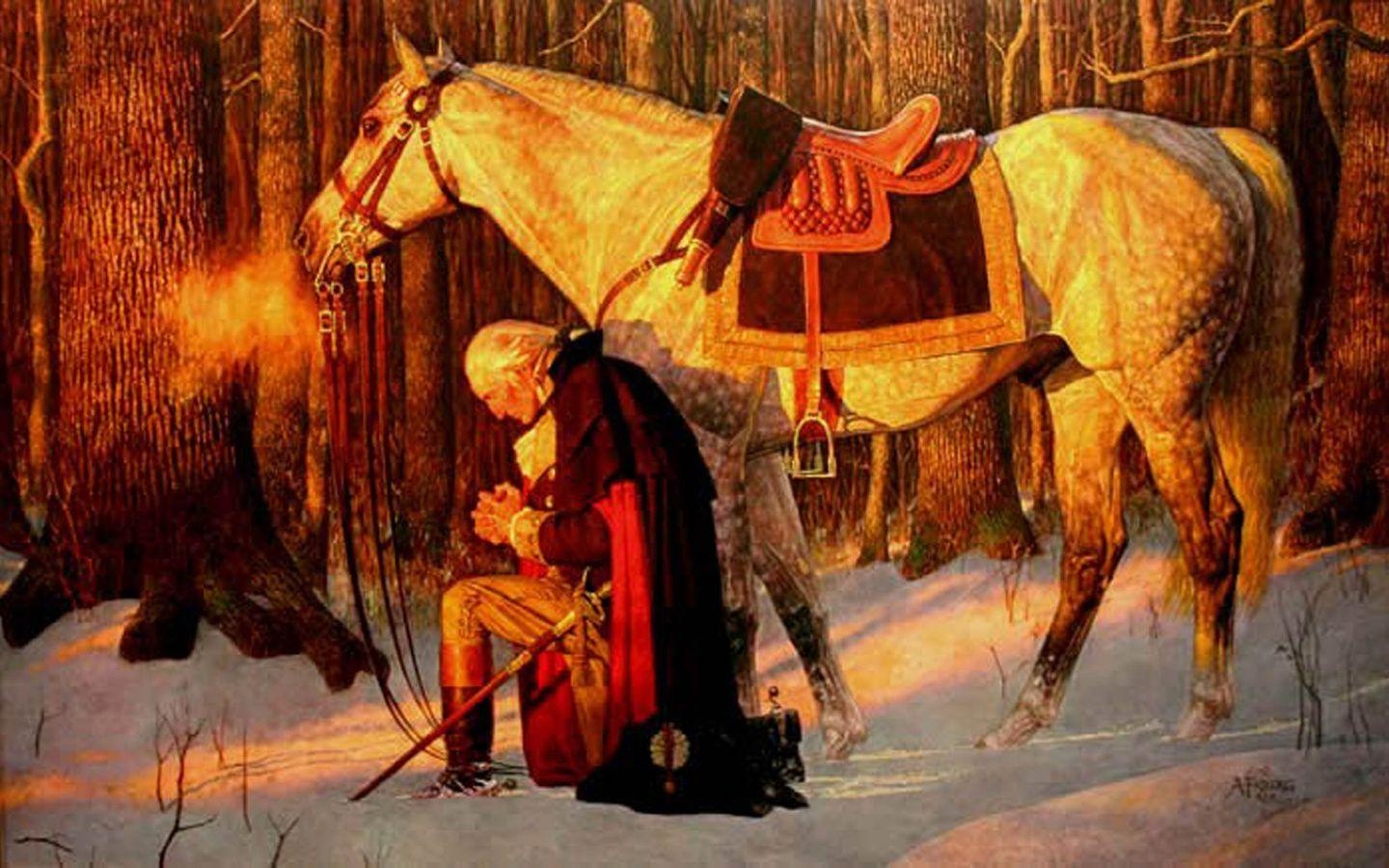 1440x900 George Washington, George Washington Praying, President, Desktop