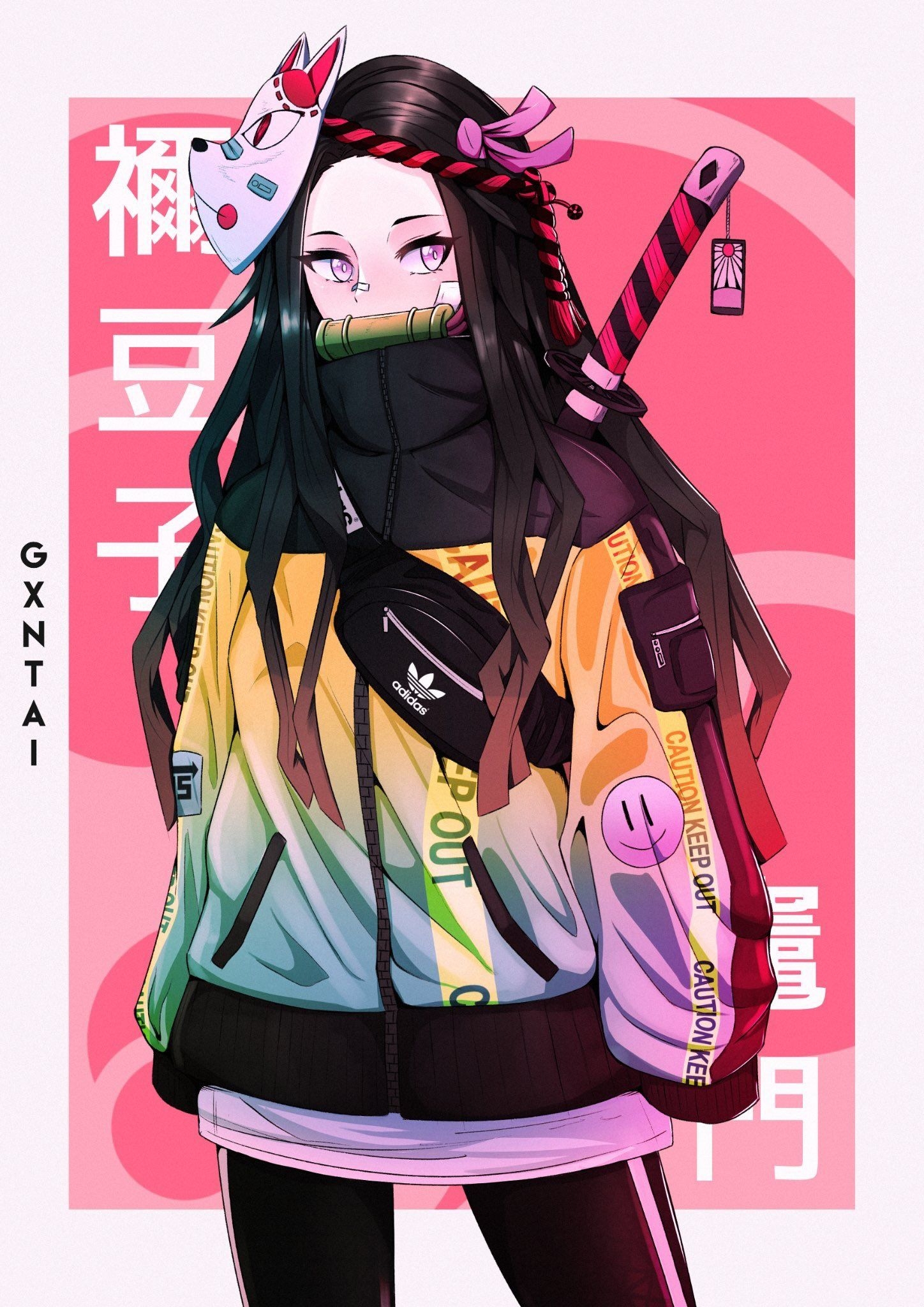 1450x2050 Kamado Nezuko no Yaiba Anime Image Board, Phone