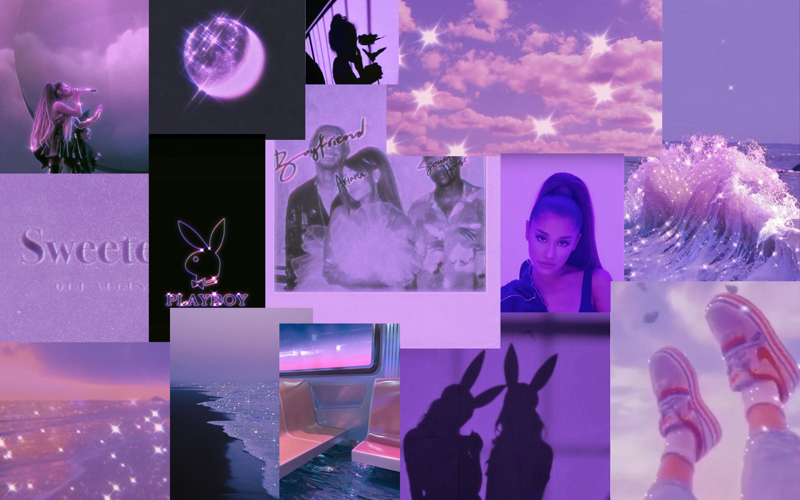 2560x1600 Purple Collage Wallpaper Ariana Grande Themed. Cute Laptop Wallpaper, Cute Desktop Wallpaper, Purple Wallpaper Iphone, Desktop