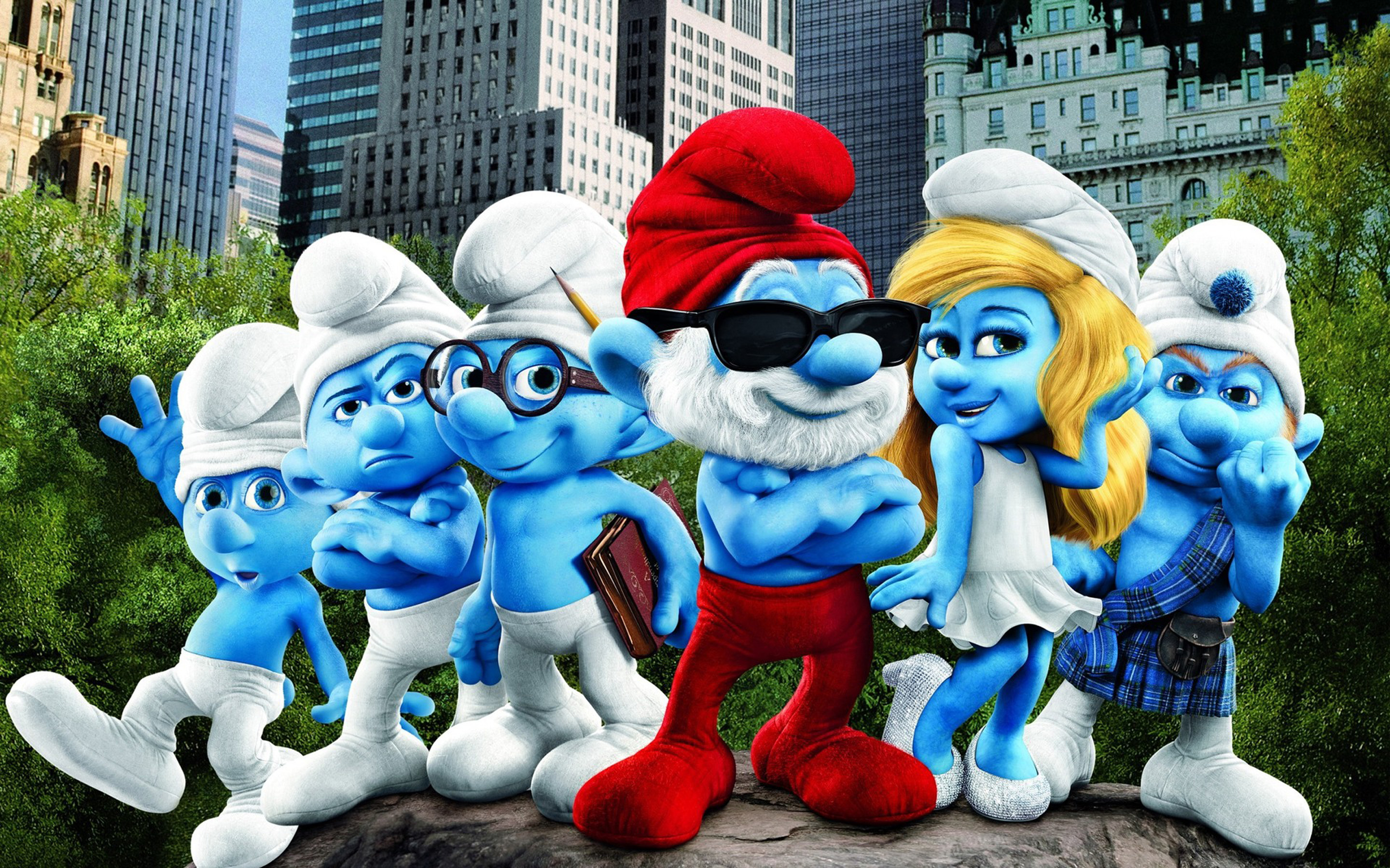 2880x1800 The Smurfs Characters Papa Smurf Smurfette Clumsy Smurf Brainy Smurf Gutsy Smurf Wallpaper HD , Wallpaper13.com, Desktop