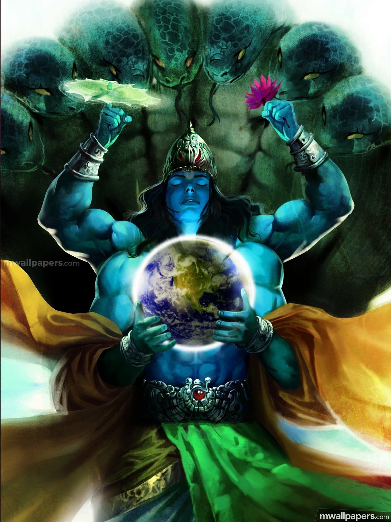 1340x1790 Angry Vishnu Wallpaper, Phone