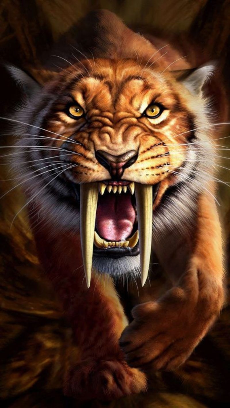 800x1420 Sabertooth Lion iPhone Wallpaper, Phone