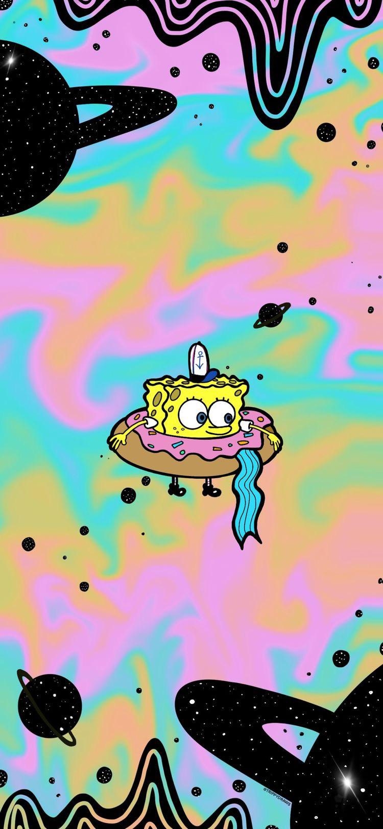 750x1630 Drippy looking SpongeBob background, Phone