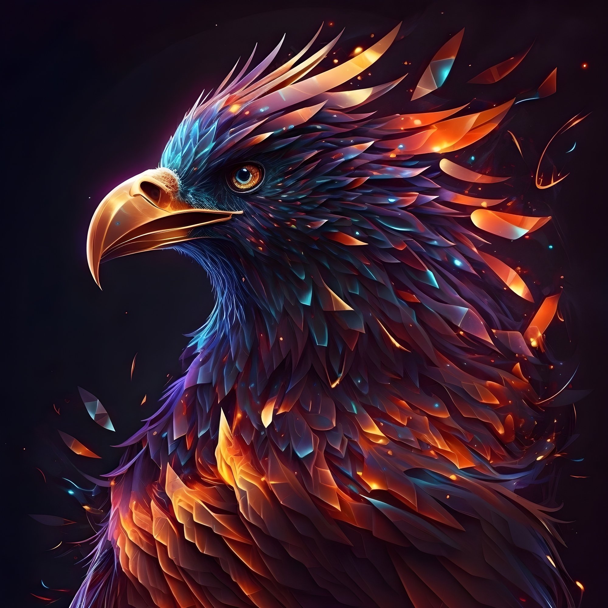 2000x2000 Phoenix bird Wallpaper Download, Phone