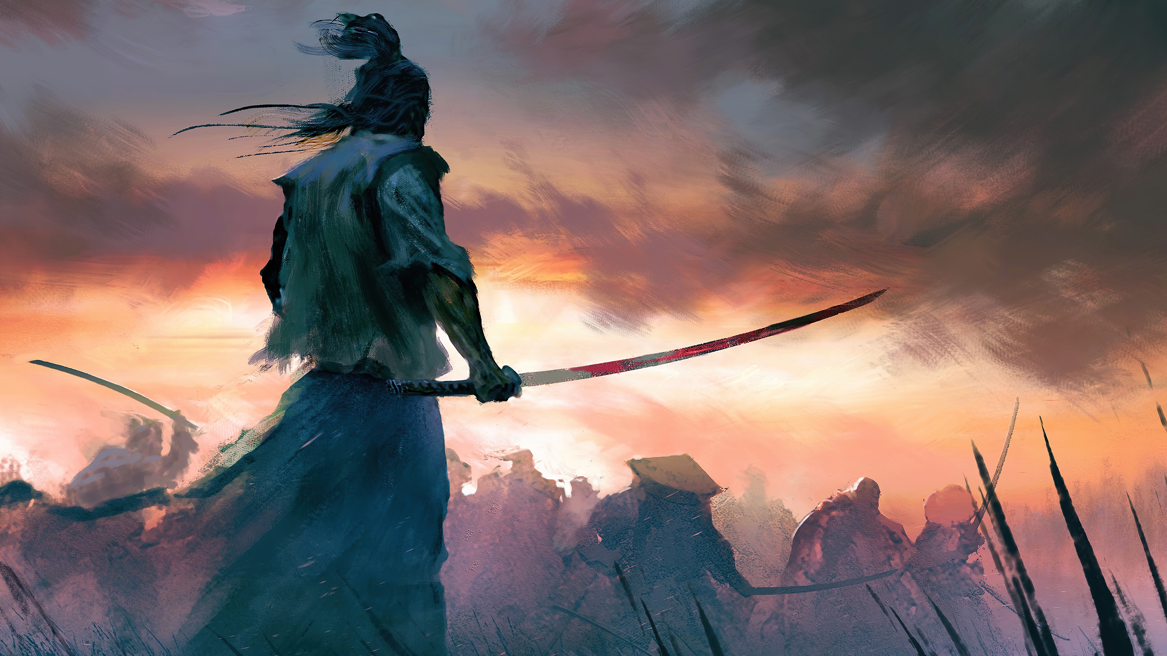 3840x2160 wallpaper, samurai, warrior, art, fantasy, 4k, HD Gallery HD Wallpaper, Desktop