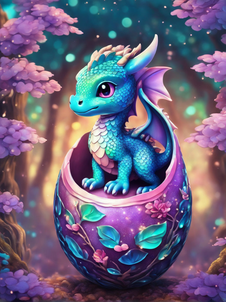 770x1030 Cute little dragon with gradient color, Phone