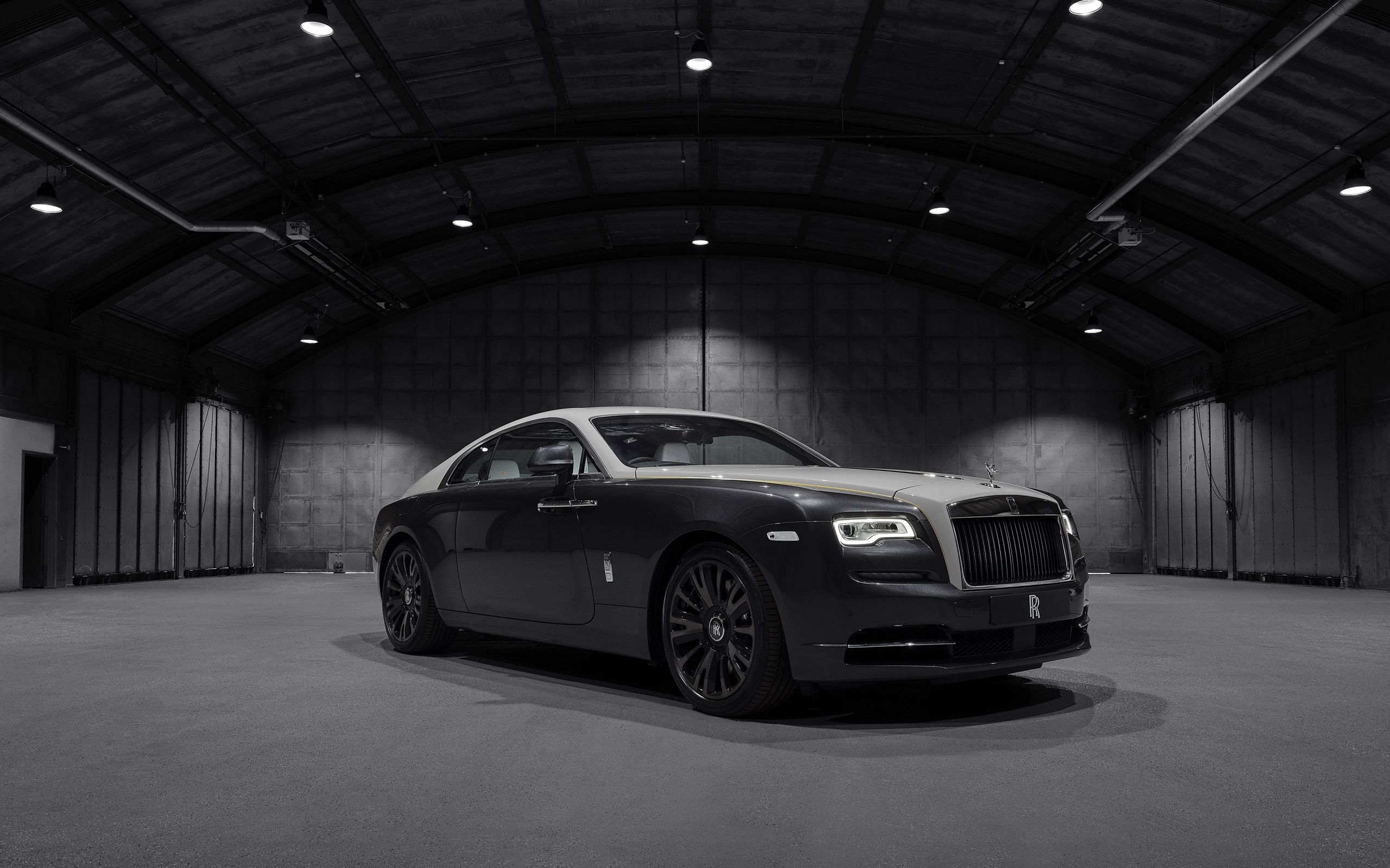 2560x1600 Car, Black, Rolls Royce Wraith, Black And White Wallpaper, Desktop