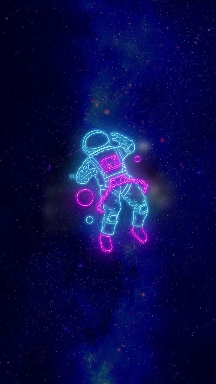 720x1280 Neon astronaut. Wallpaper:. Wallpaper, iPhone wallpaper, Neon, Phone