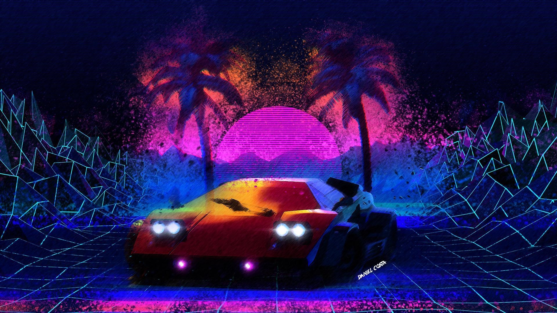 1920x1080 General Synthwave 1980s Car Retrowave Aesthetic Wallpaper, Desktop