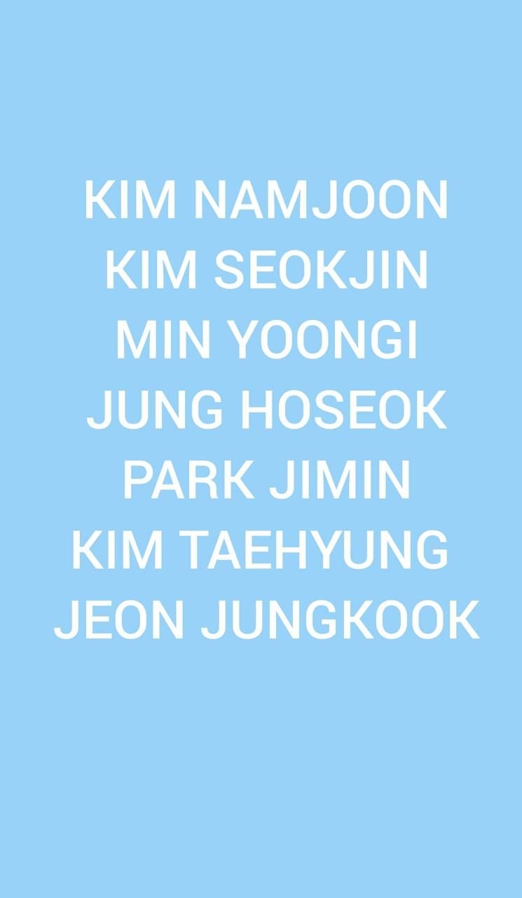 750x1280 Bts names wallpaper, Phone