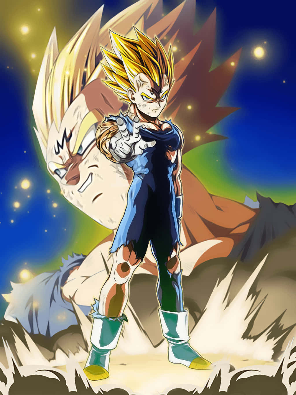 1030x1370 Majin Vegeta Powering Up Wallpaper, Phone