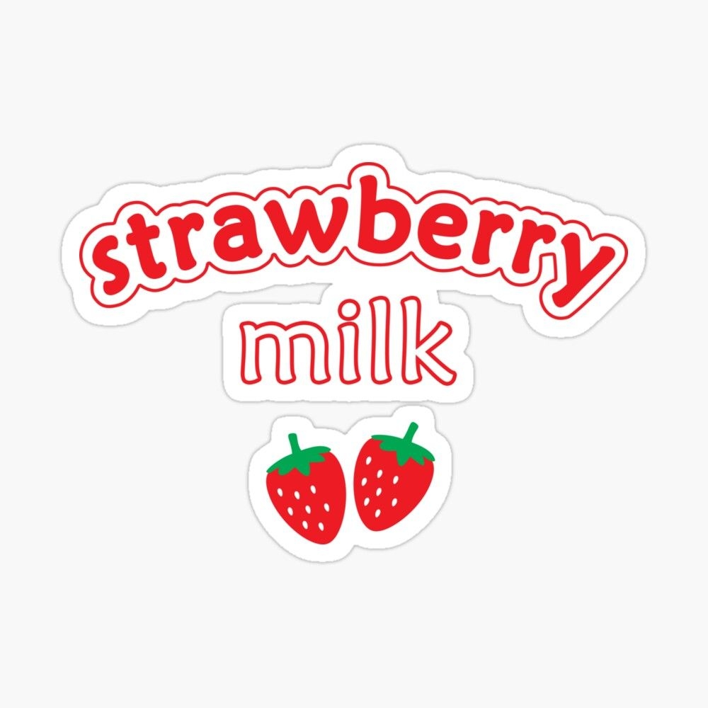 1000x1000 Strawberry Milk Kawaii Cute Strawberries Red Pink' Sticker by candymoondesign. Strawberry milk, Cute strawberry, Kawaii cute, Phone