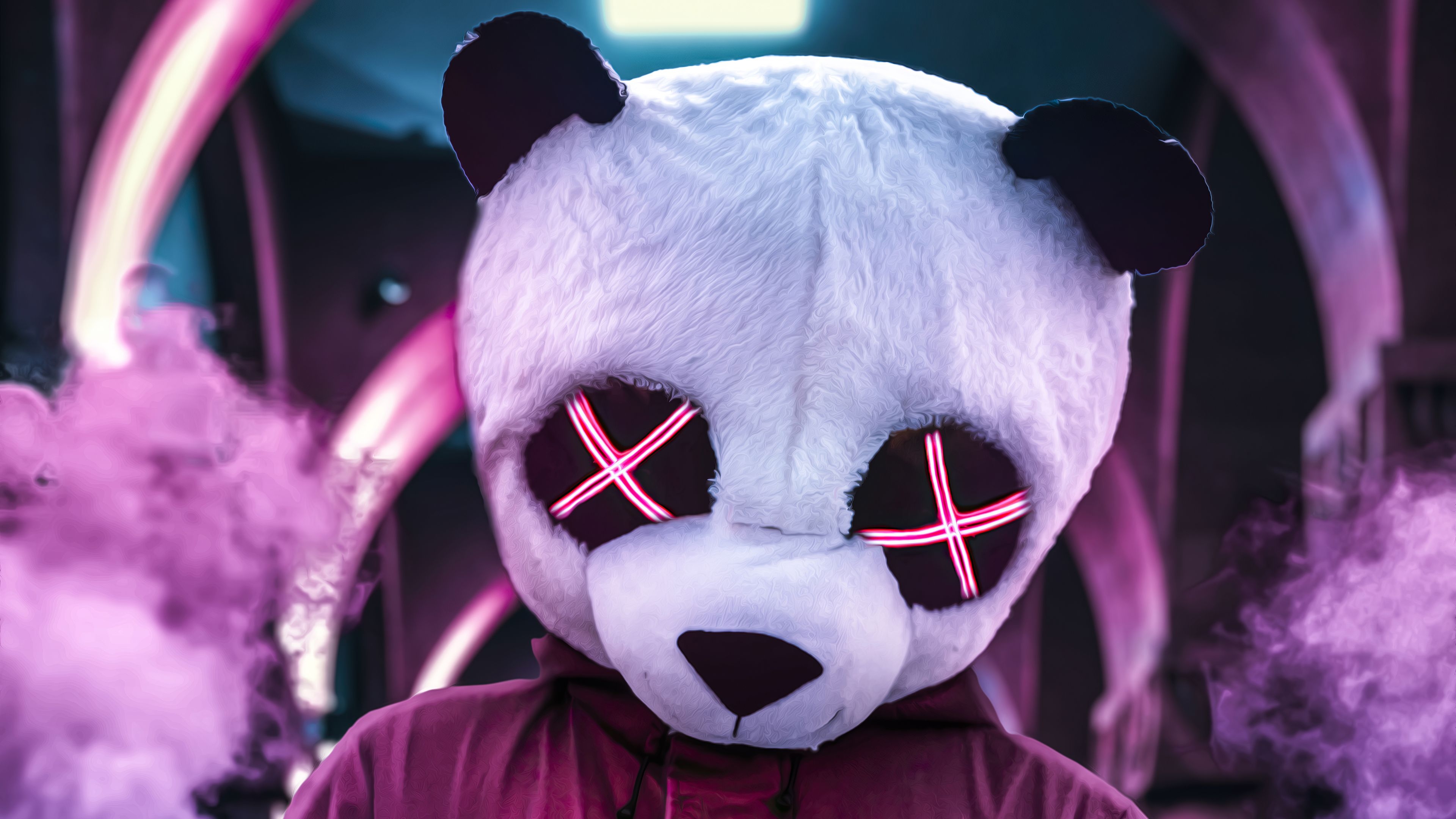 3840x2160 Panda Neon Eyes 4k, HD Artist, 4k Wallpaper, Image, Background, Photo and Picture, Desktop