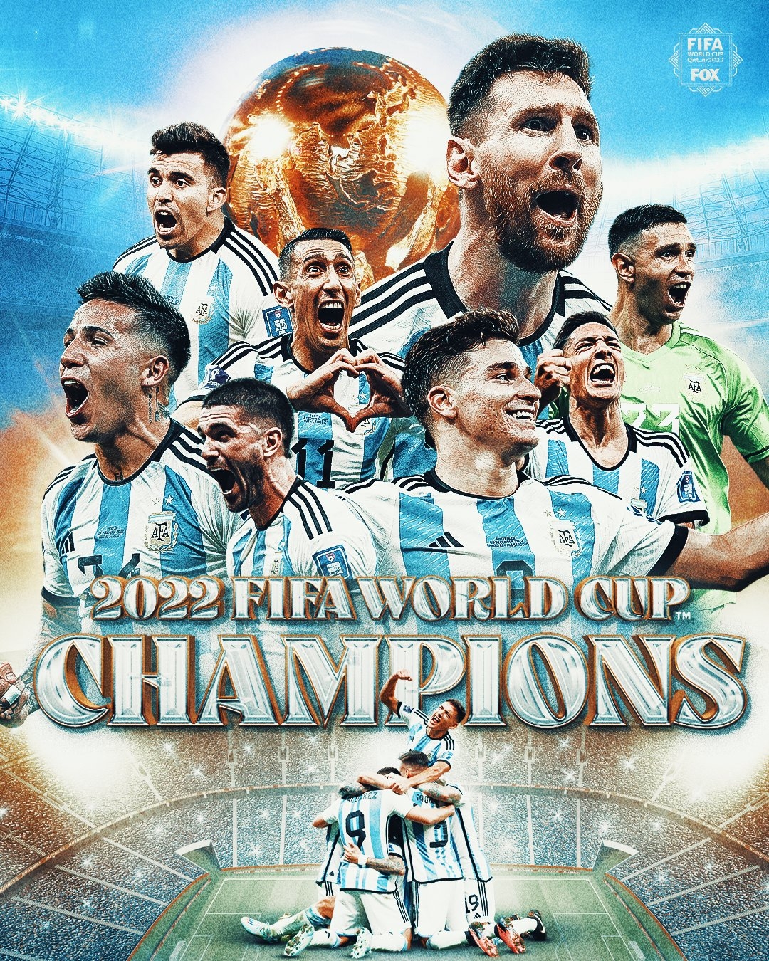 1080x1350 Argentina FIFA World Cup 2022 Champion wallpaper, Phone