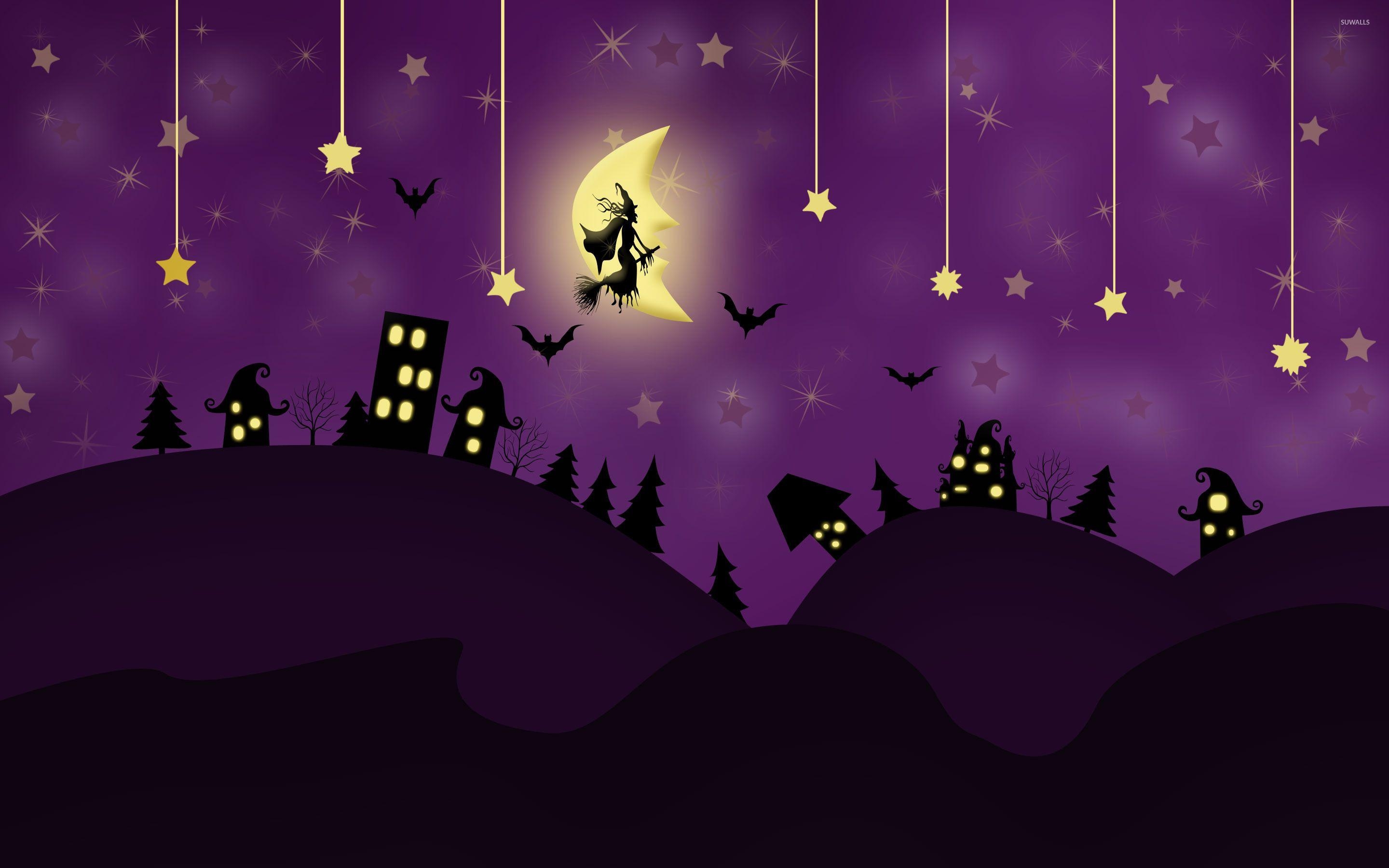 2880x1800 Purple Halloween Wallpaper, Desktop