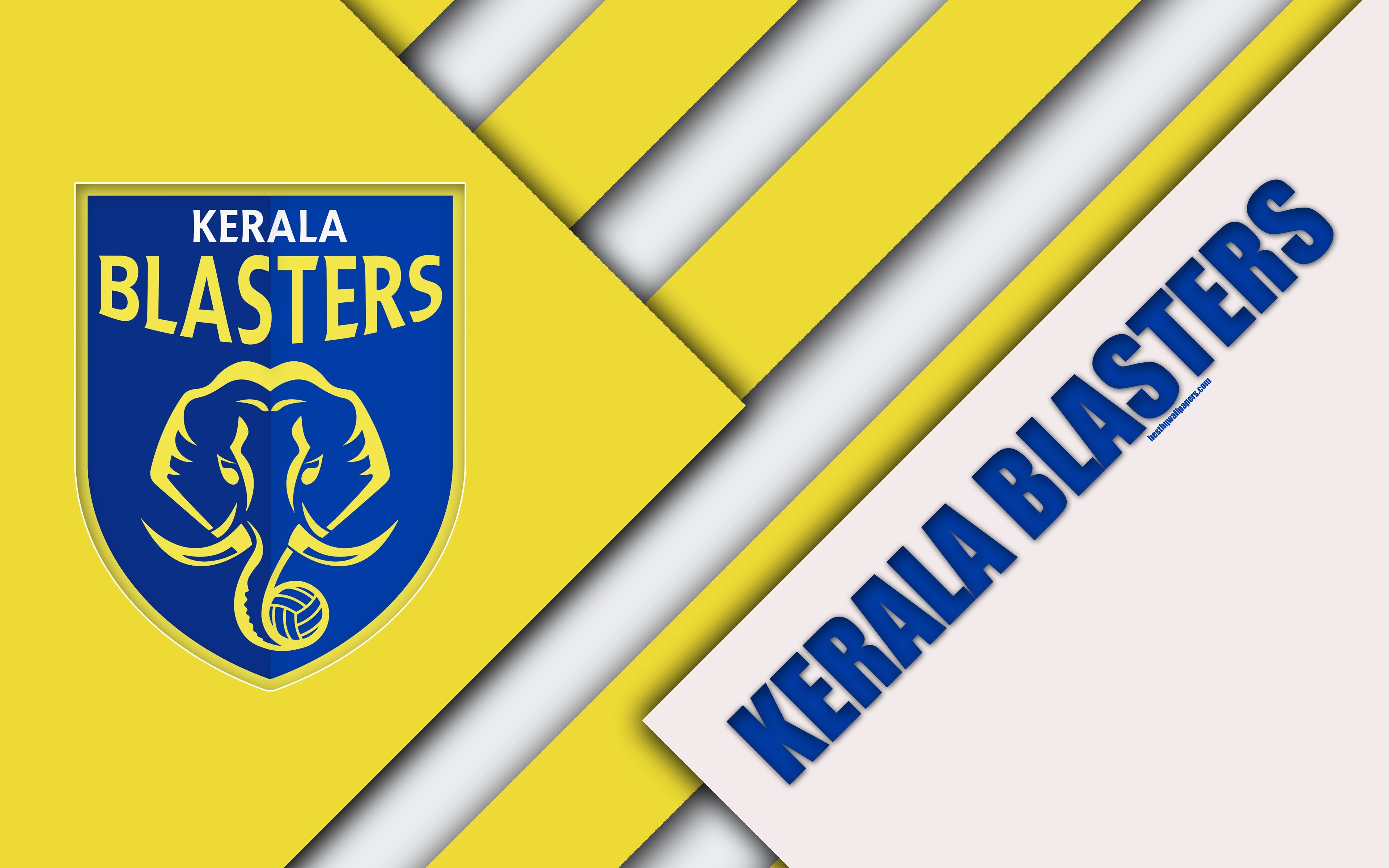 3840x2400 Kerala Blasters Fc, 4k, Logo, Material Design, Yellow Blasters Fc HD HD Wallpaper, Desktop