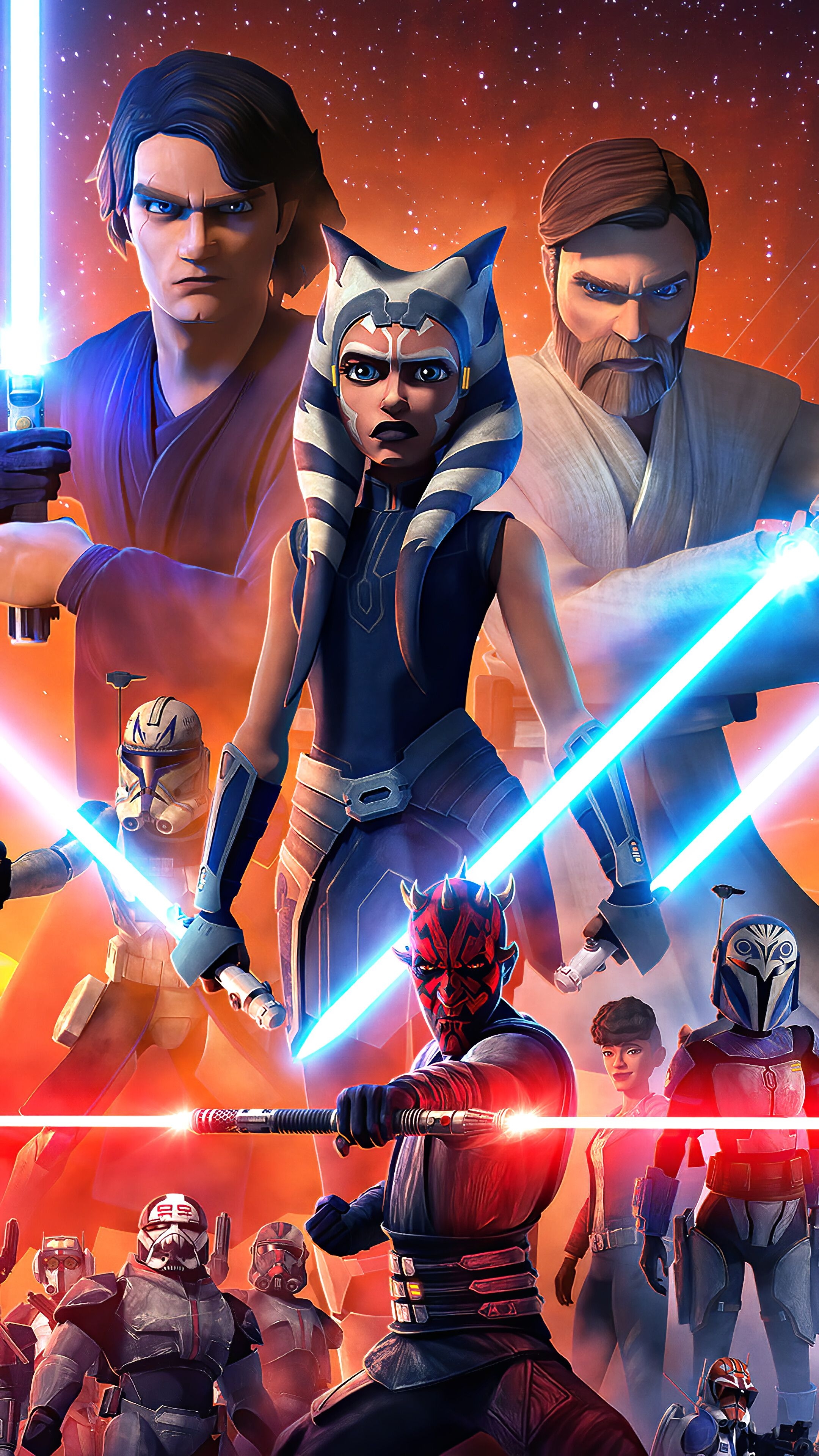 2160x3840 Star Wars The Clone Wars, Poster, Season Characters, 4K phone HD Wallpaper, Image, Background, Photo and Picture Gallery HD Wallpaper, Phone