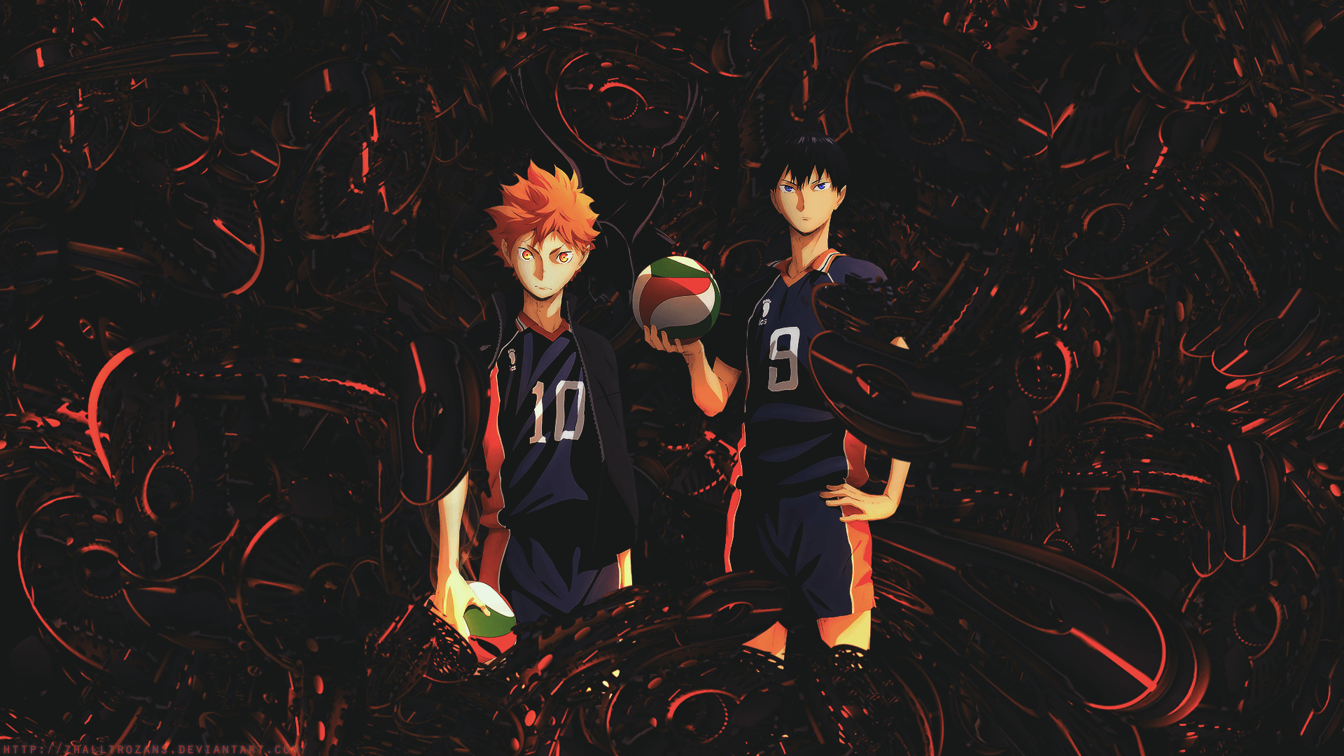 1920x1080 Wallpaper, Haikyuu, anime boys, Hinata Shouyou, Kageyama Tobio, Desktop