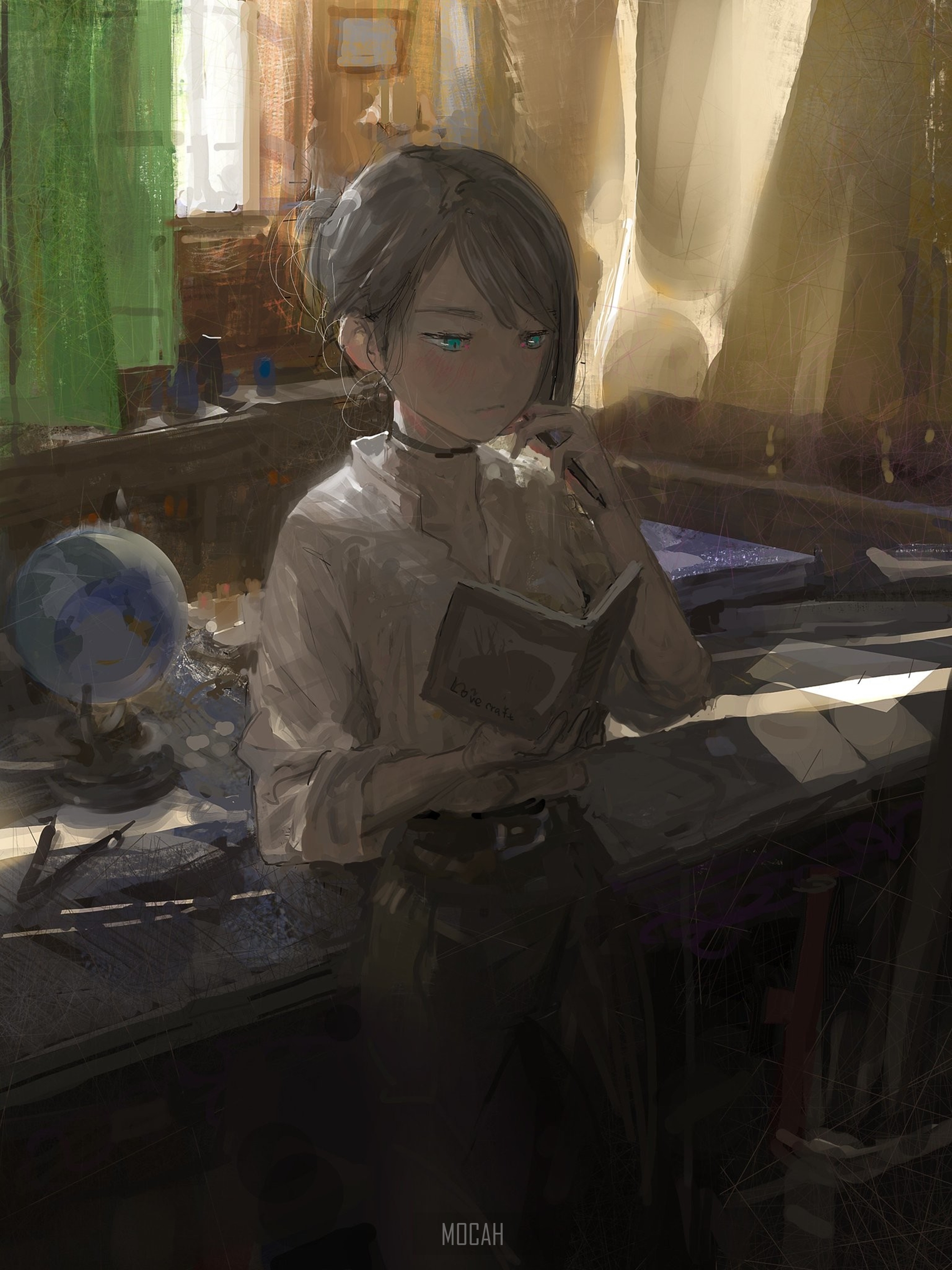 2250x3000 studying, school, anime Gallery HD Wallpaper, Phone