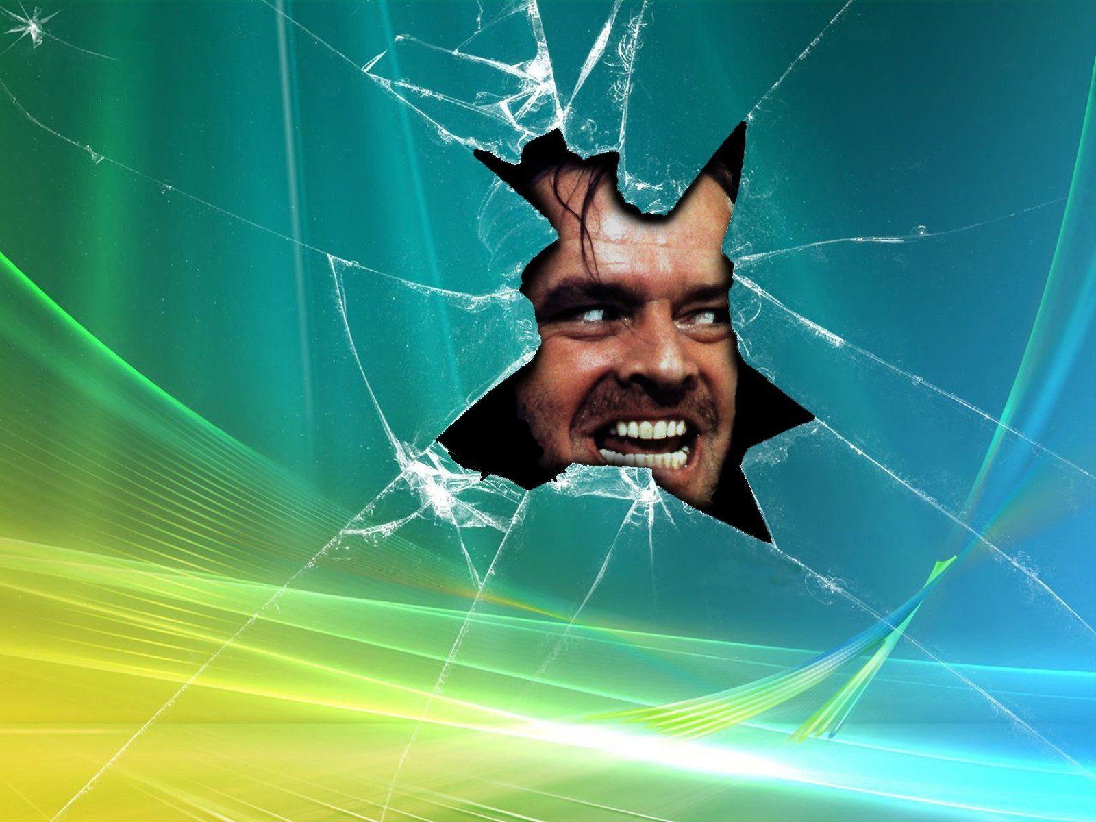 1600x1200 Crack Jack Nicholson Microsoft Windows The Shining, Desktop