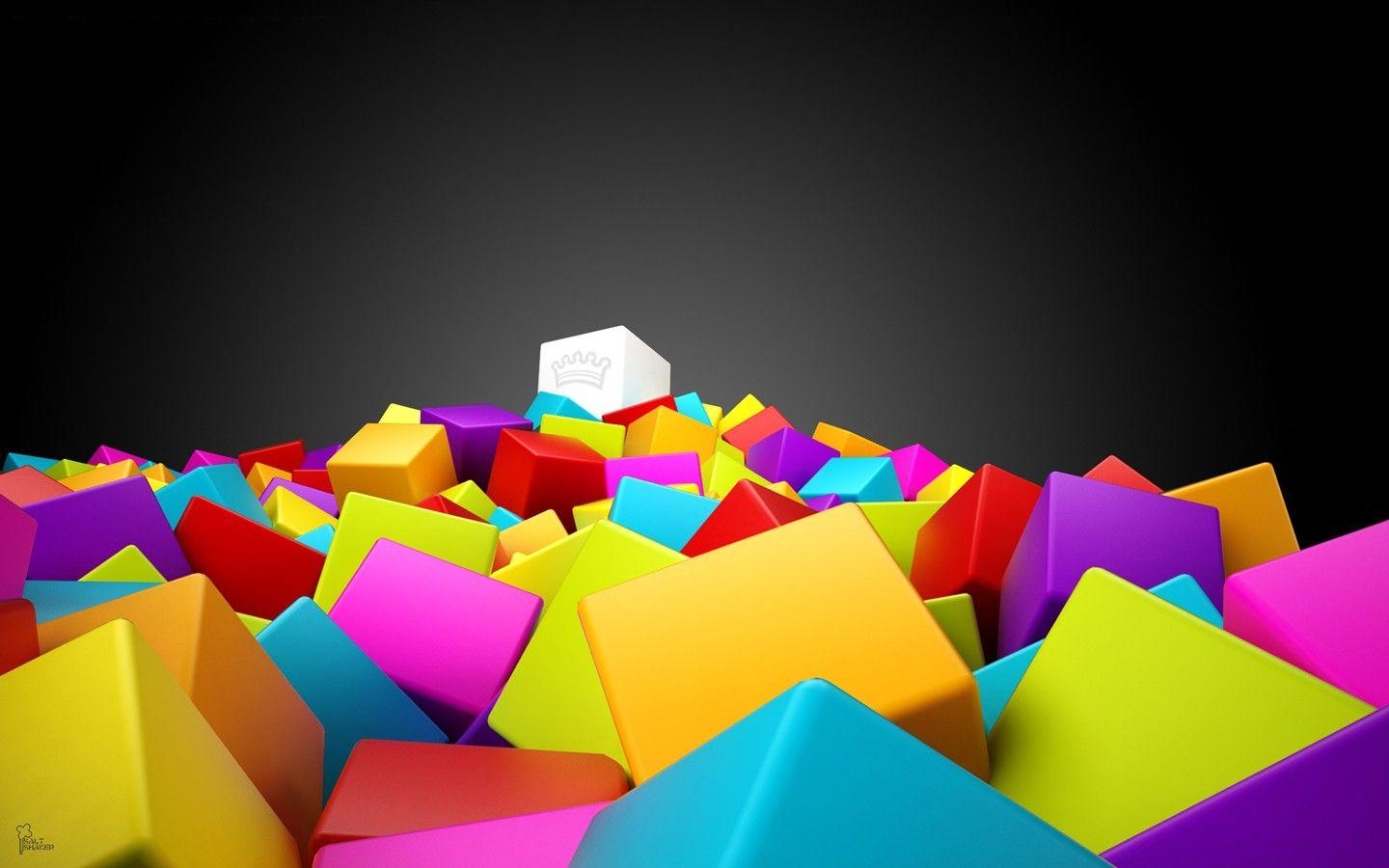 1440x900 abstract colorful cube shapes gradient wallpaper and background, Desktop