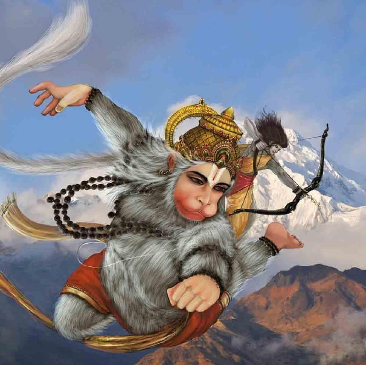 1200x1200 Hanuman Flying Wallpaper Free Hanuman Flying Background, Desktop