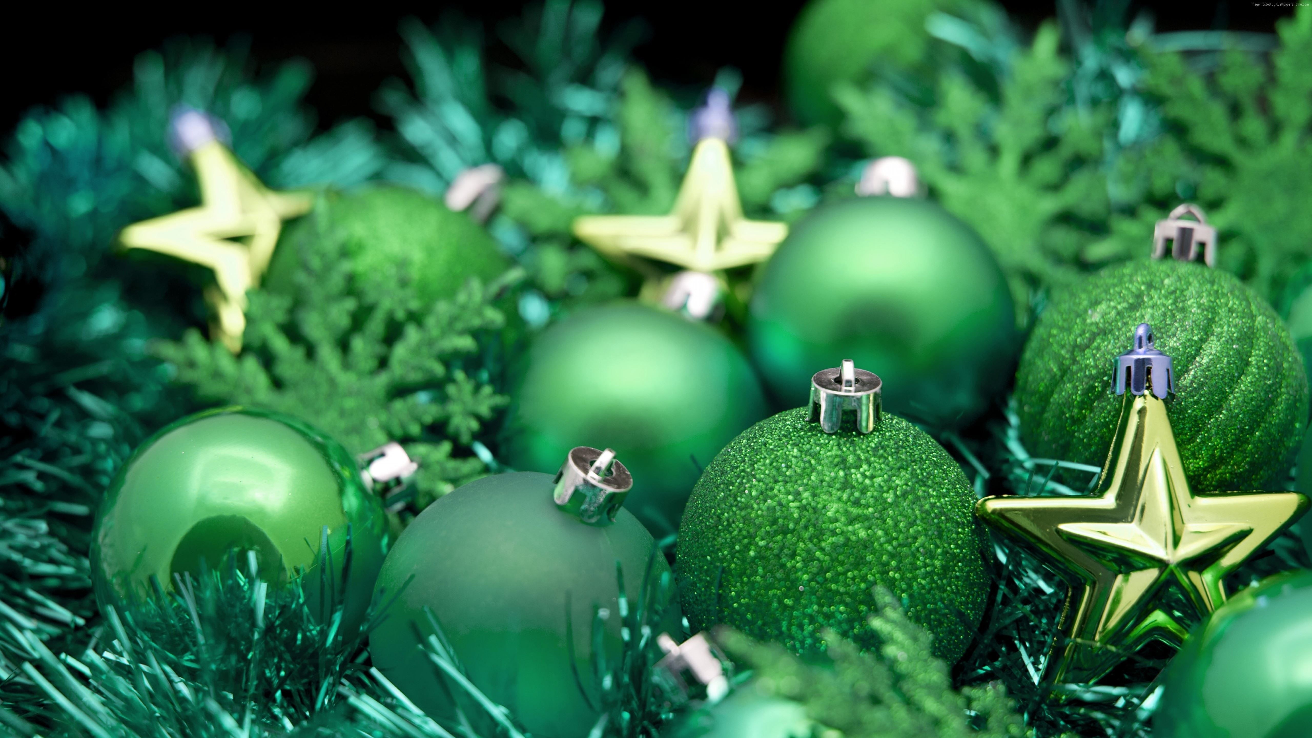 5120x2880 Christmas, New year, balls, decorations, star, green & Holidays HD.. Christmas aesthetic, Holiday wallpaper, Christmas bulbs, Desktop