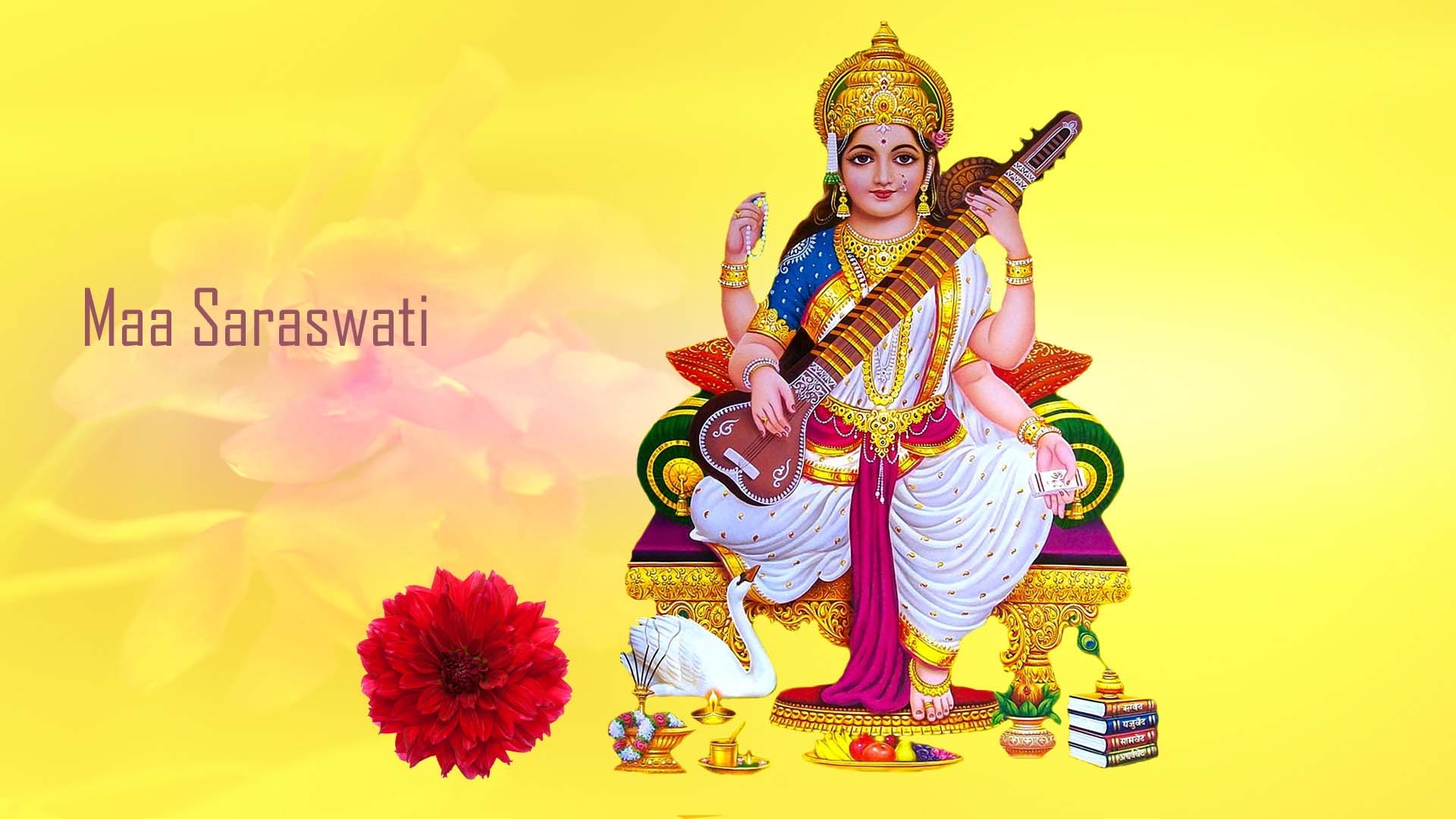 1920x1080 Maa Saraswati 3D Wallpaper New. Hindu Gods and Goddesses, Desktop