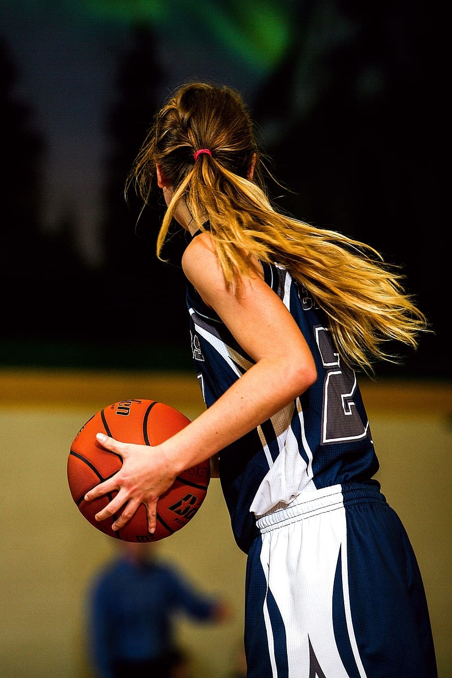 910x1370 HD wallpaper: woman holding basketball, player, girls basketball, sport, game, Phone