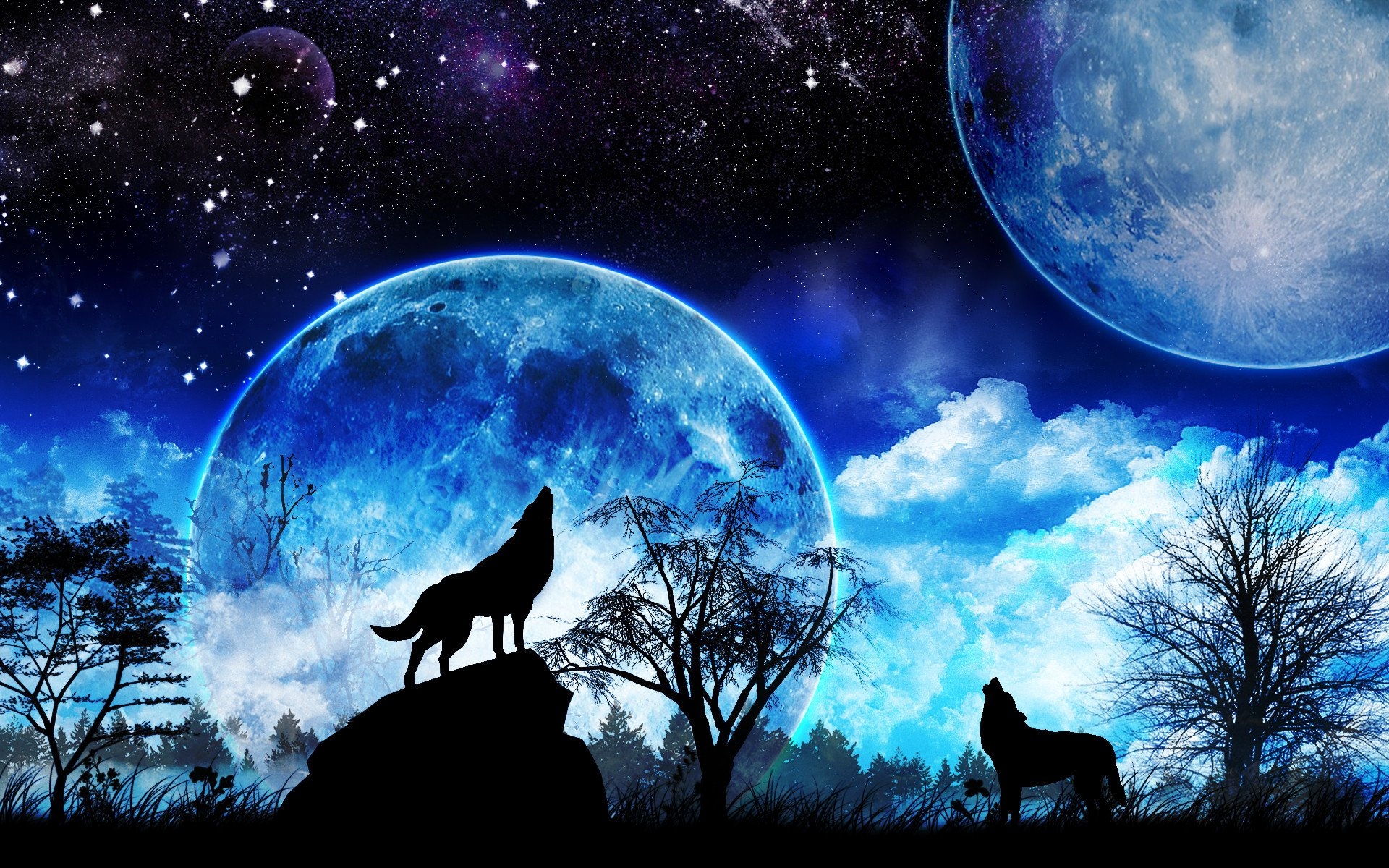 1920x1200 Wolves Howling Wallpaper, Desktop