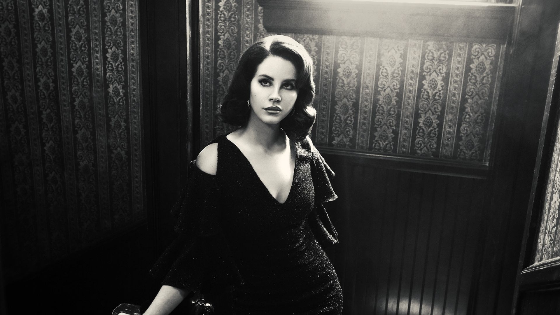 1920x1080 Wallpaper black and white, lana del rey, american singer desktop wallpaper, HD image, picture, background, a6ab27, Desktop