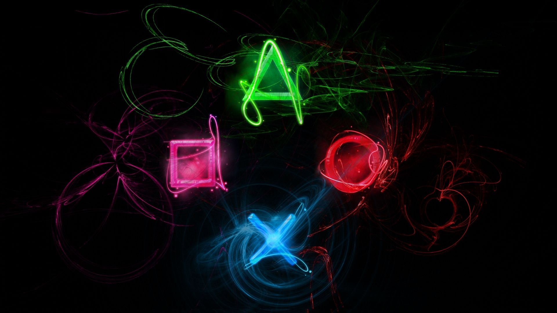 1920x1080 Free download PS3 symbols neon splash HD wallpaper background HD, Desktop