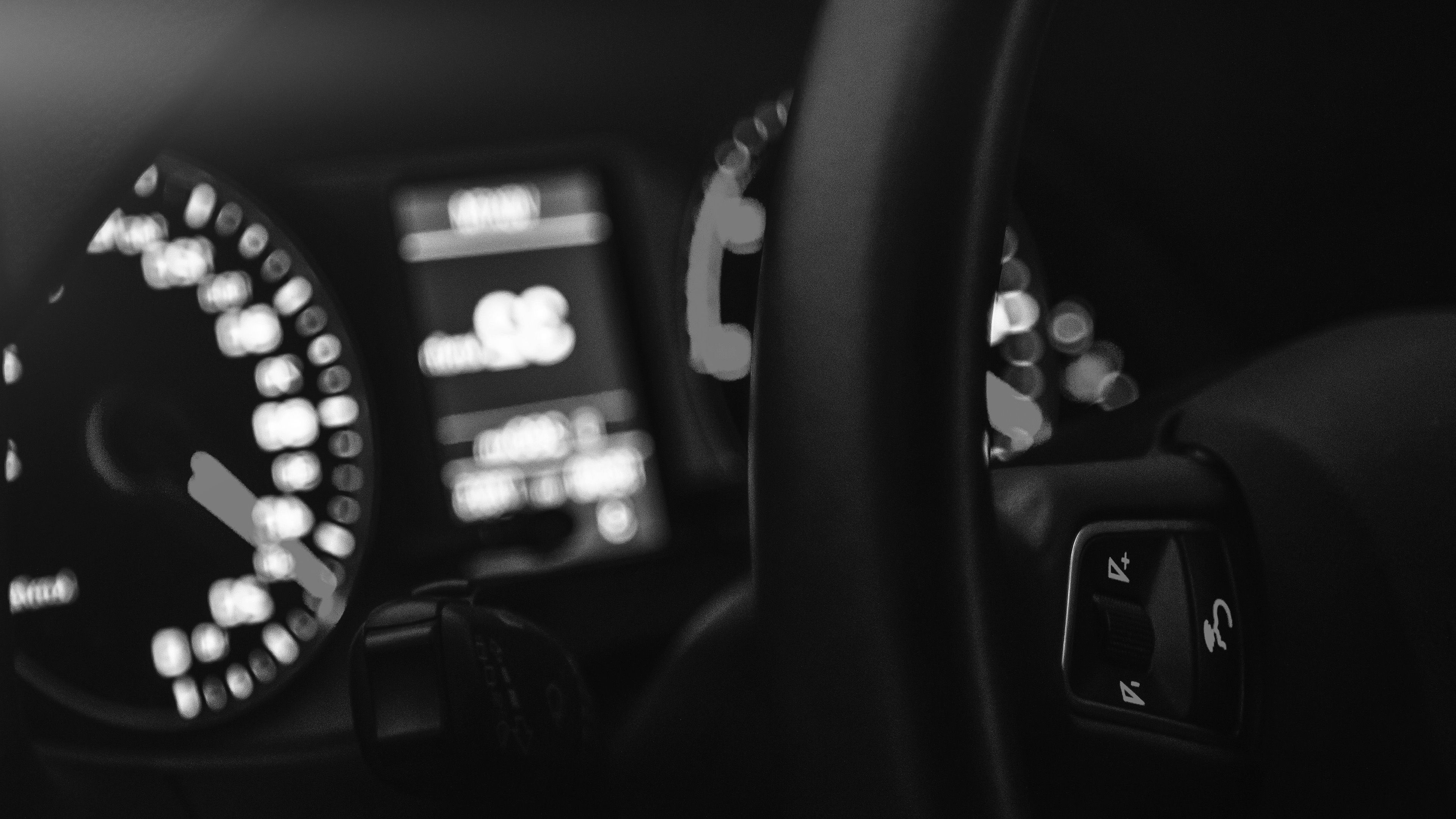 3840x2160 wallpaper for desktop, laptop. car audi drive interior motor man dark bw night, Desktop