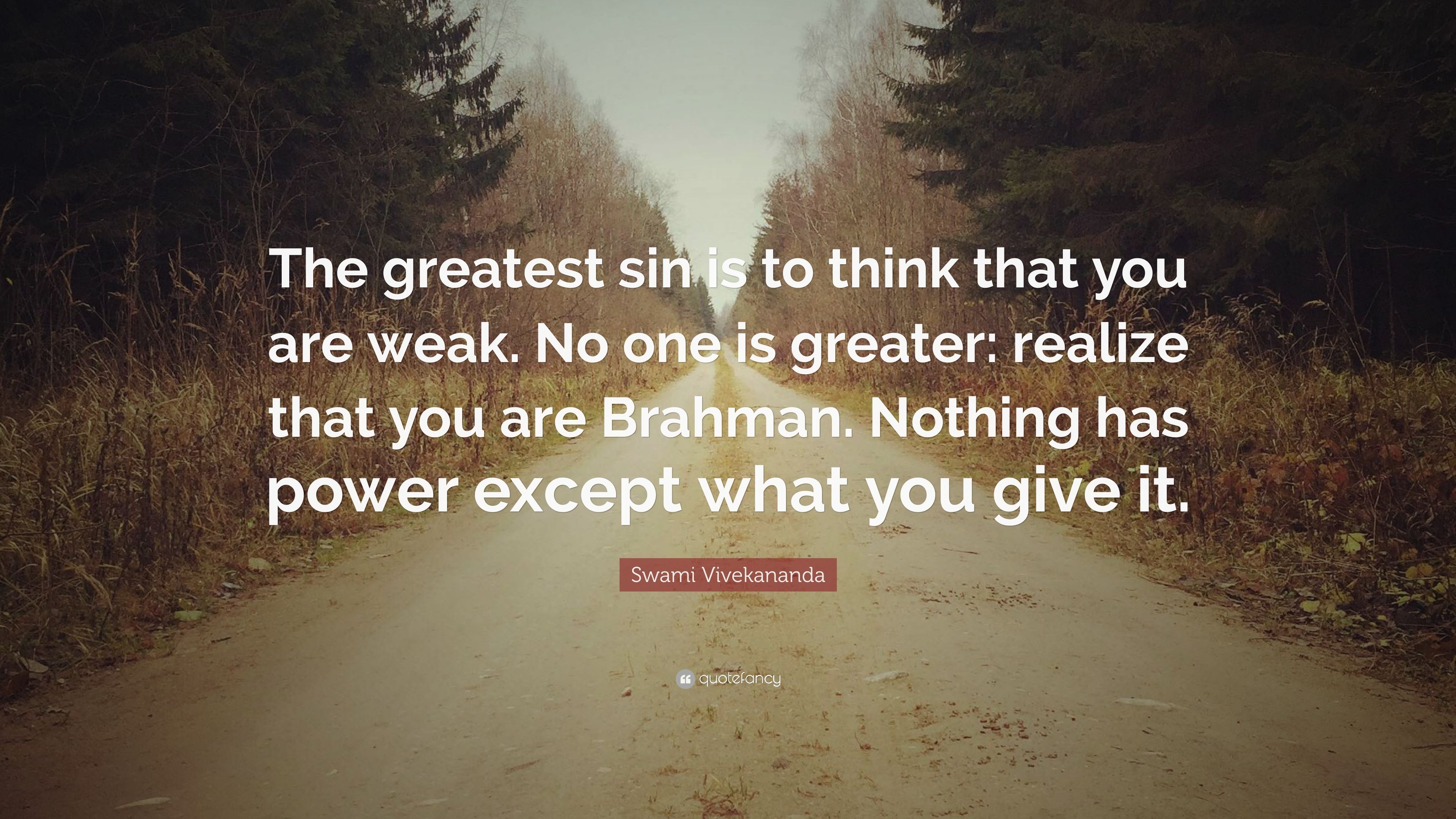 3840x2160 Swami Vivekananda Quote: “The greatest sin is to think that you, Desktop